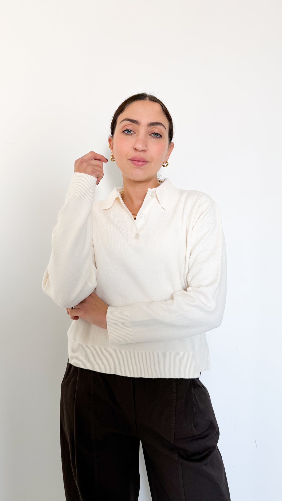 Polo Manica Lunga Bianca