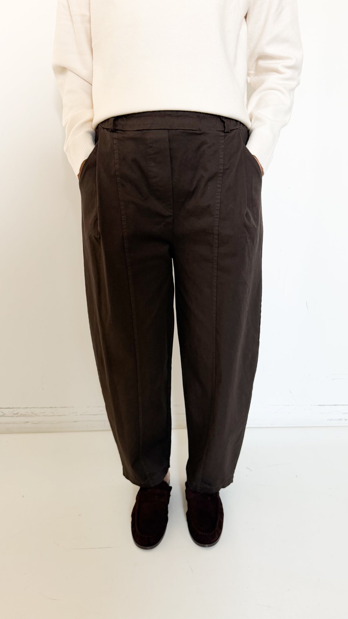 Pantaloni Marroni In Cotone