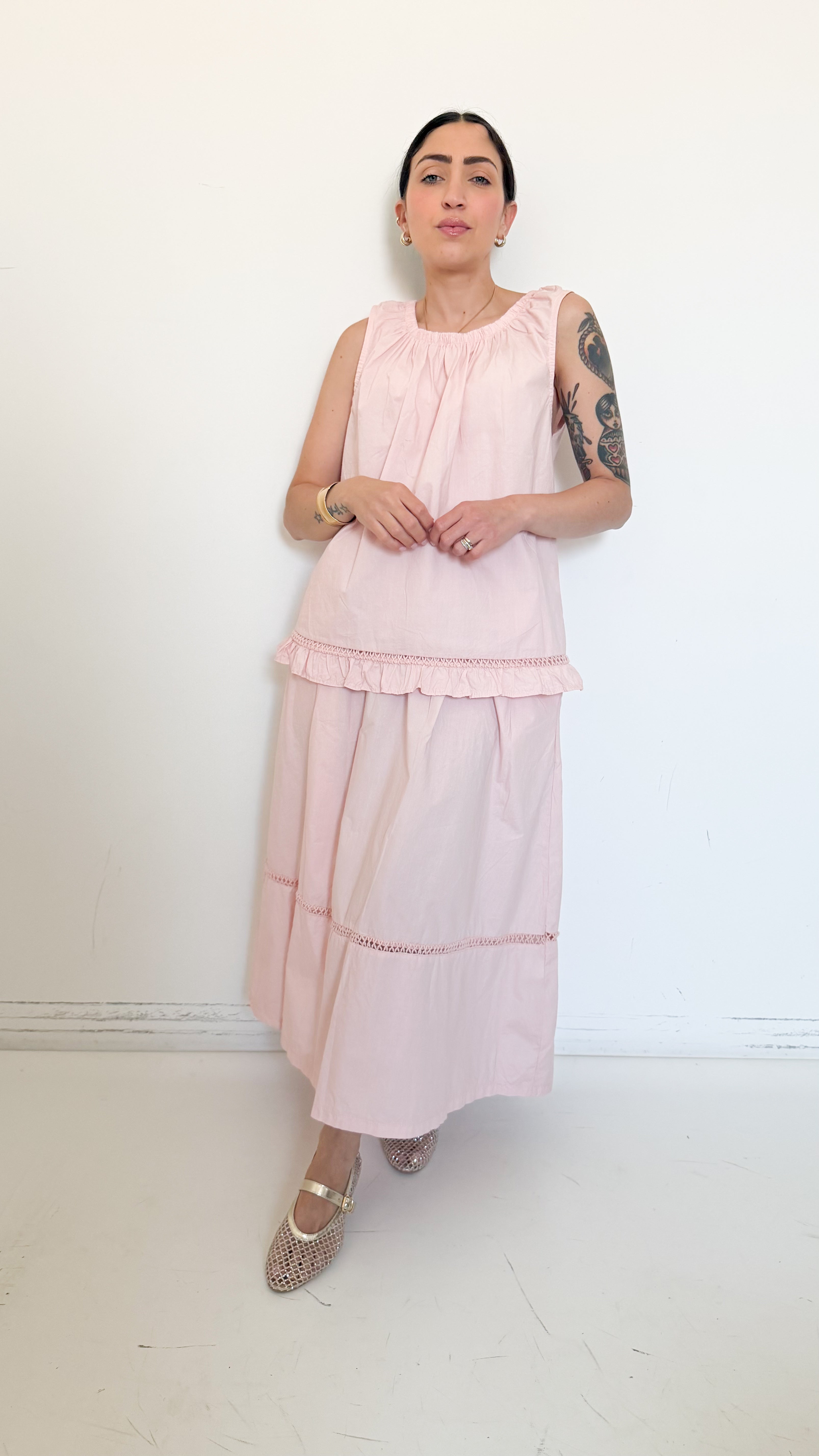 Coordinato Rosa Con Gonna