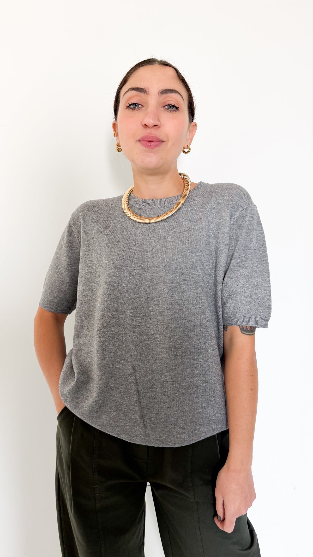 Maglia Grigia Mezza Manica