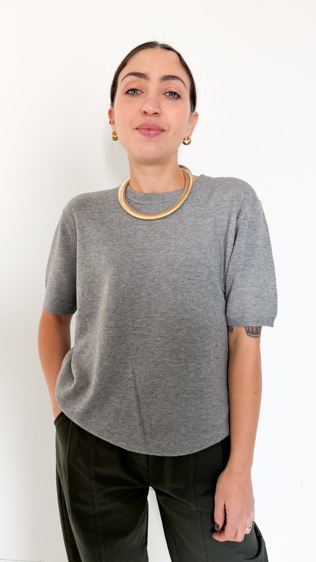 Maglia Grigia Mezza Manica