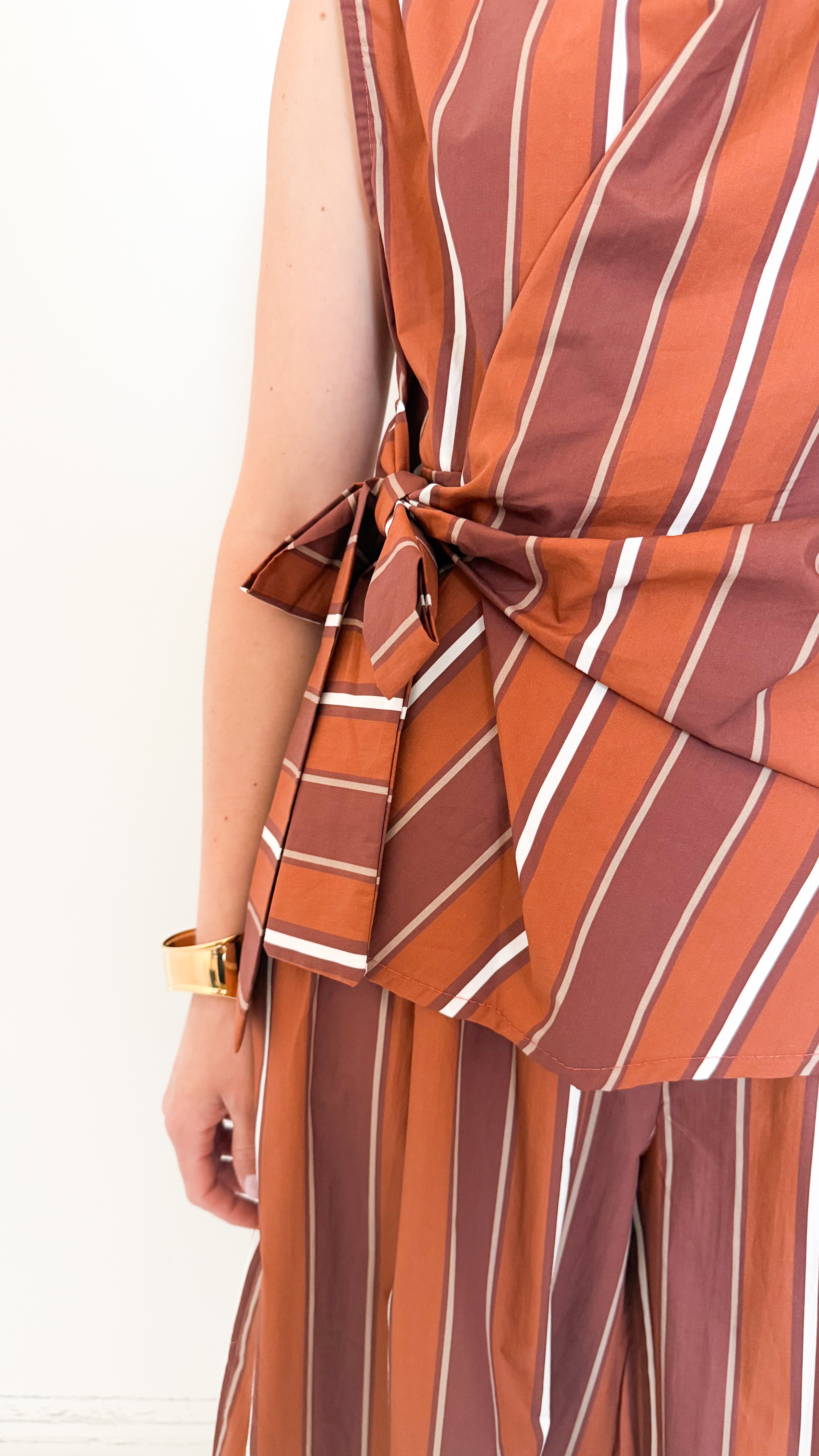 Coordinato Ballon  A Righe In Cotone