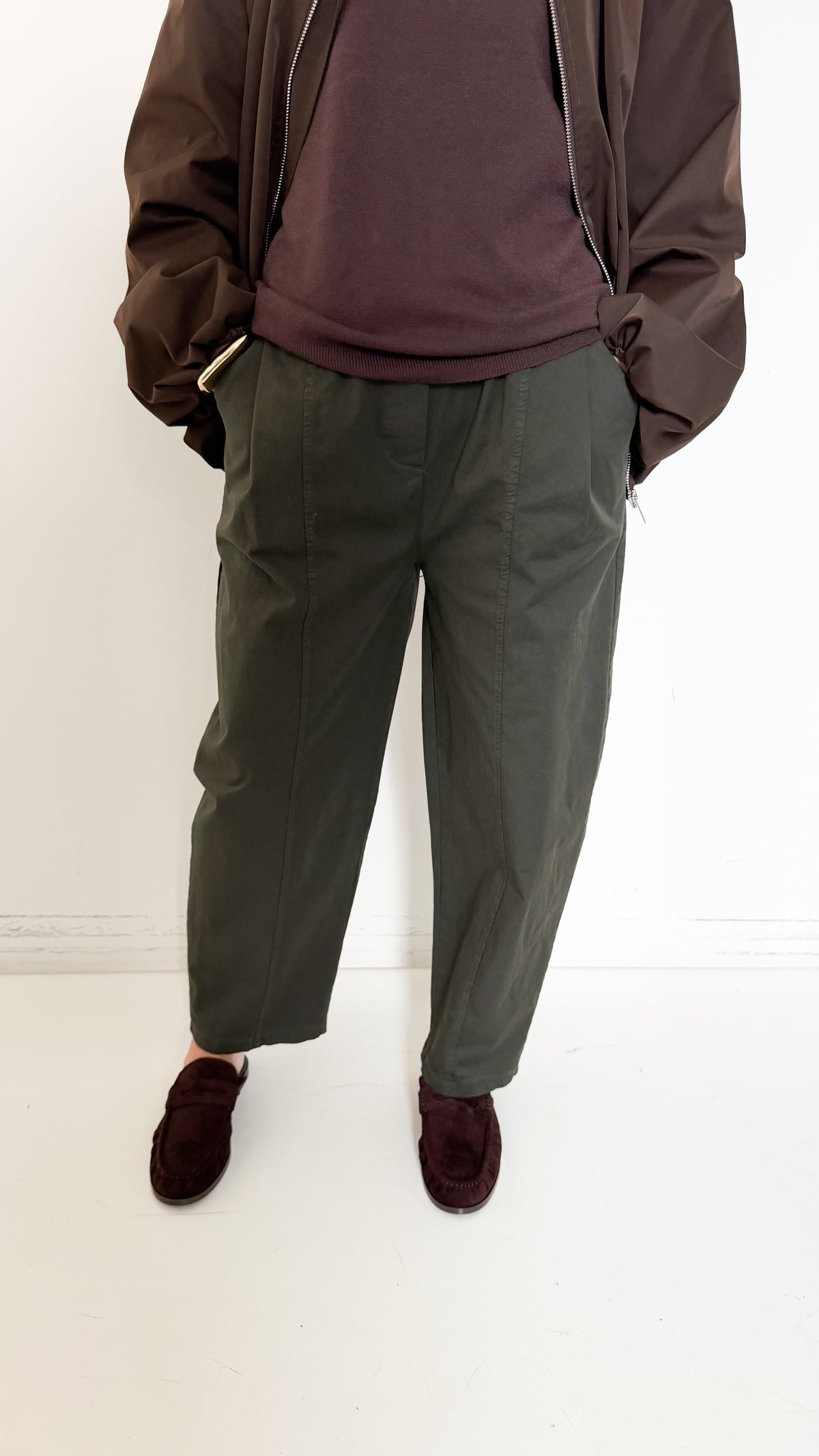 Pantaloni Verdi In Cotone
