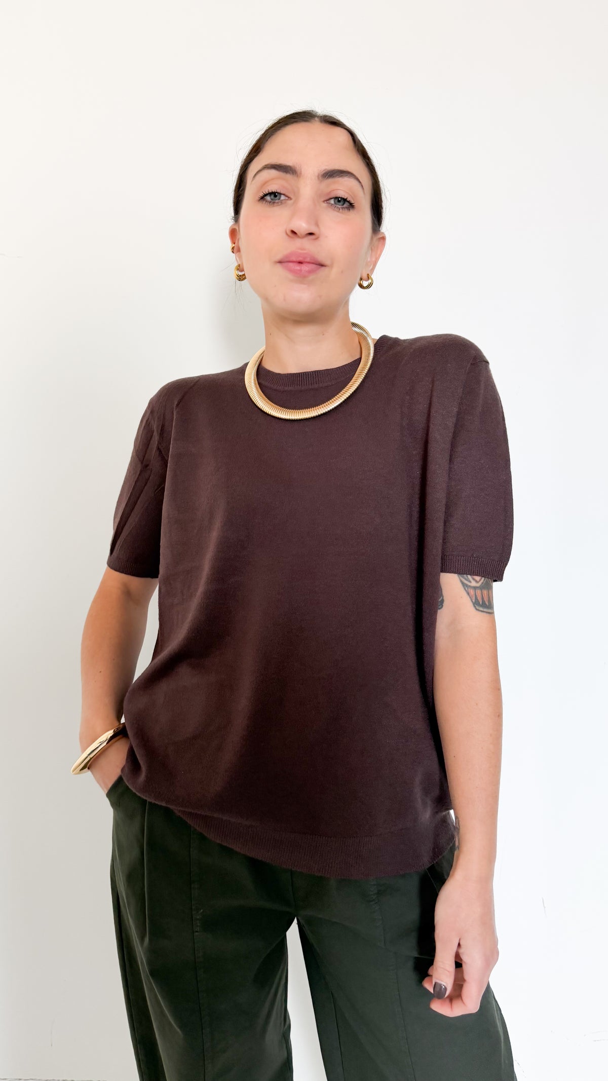 Maglia Marrone Mezza Manica