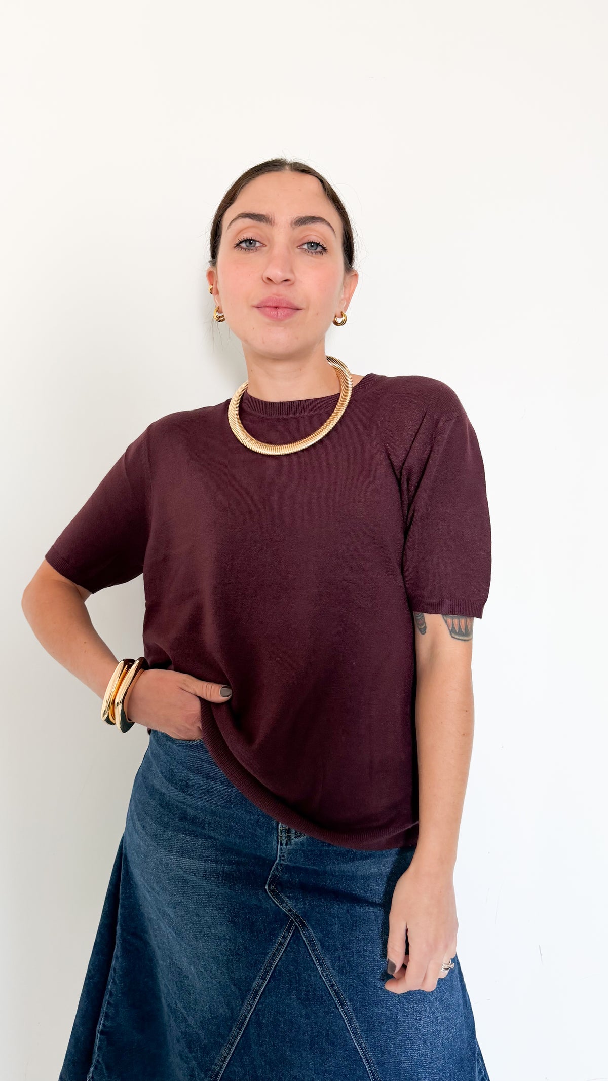 Maglia Bordeaux Mezza Manica