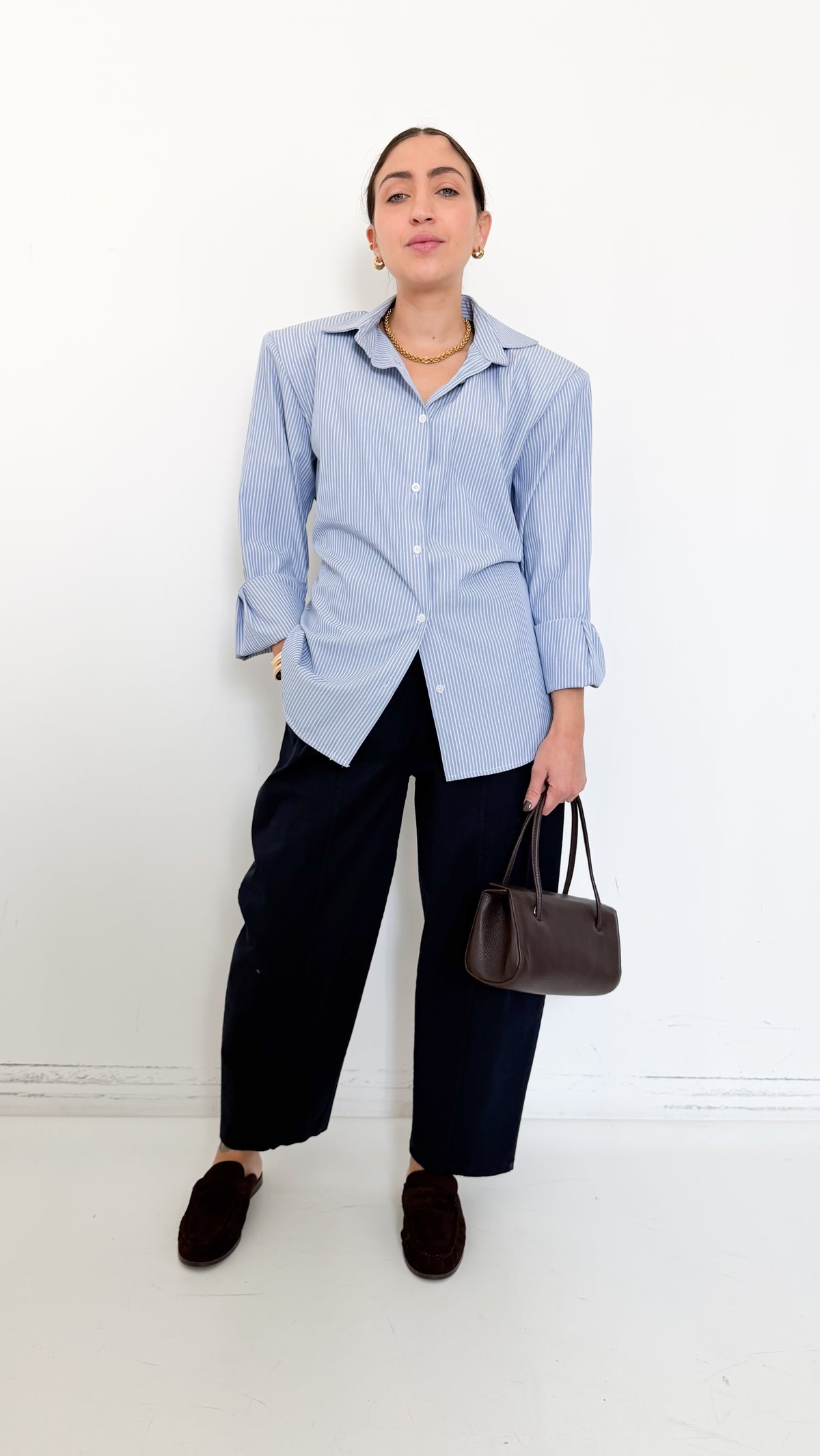 Pantaloni Blu In Cotone