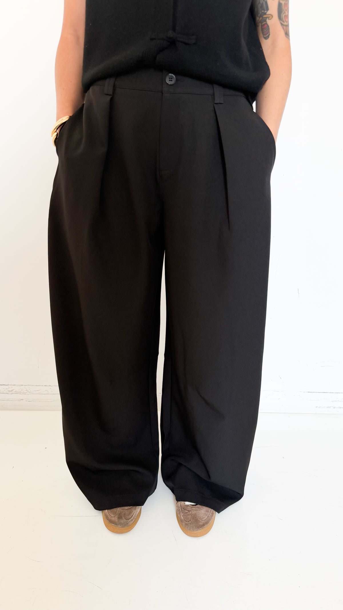 Pantaloni Barrel Neri