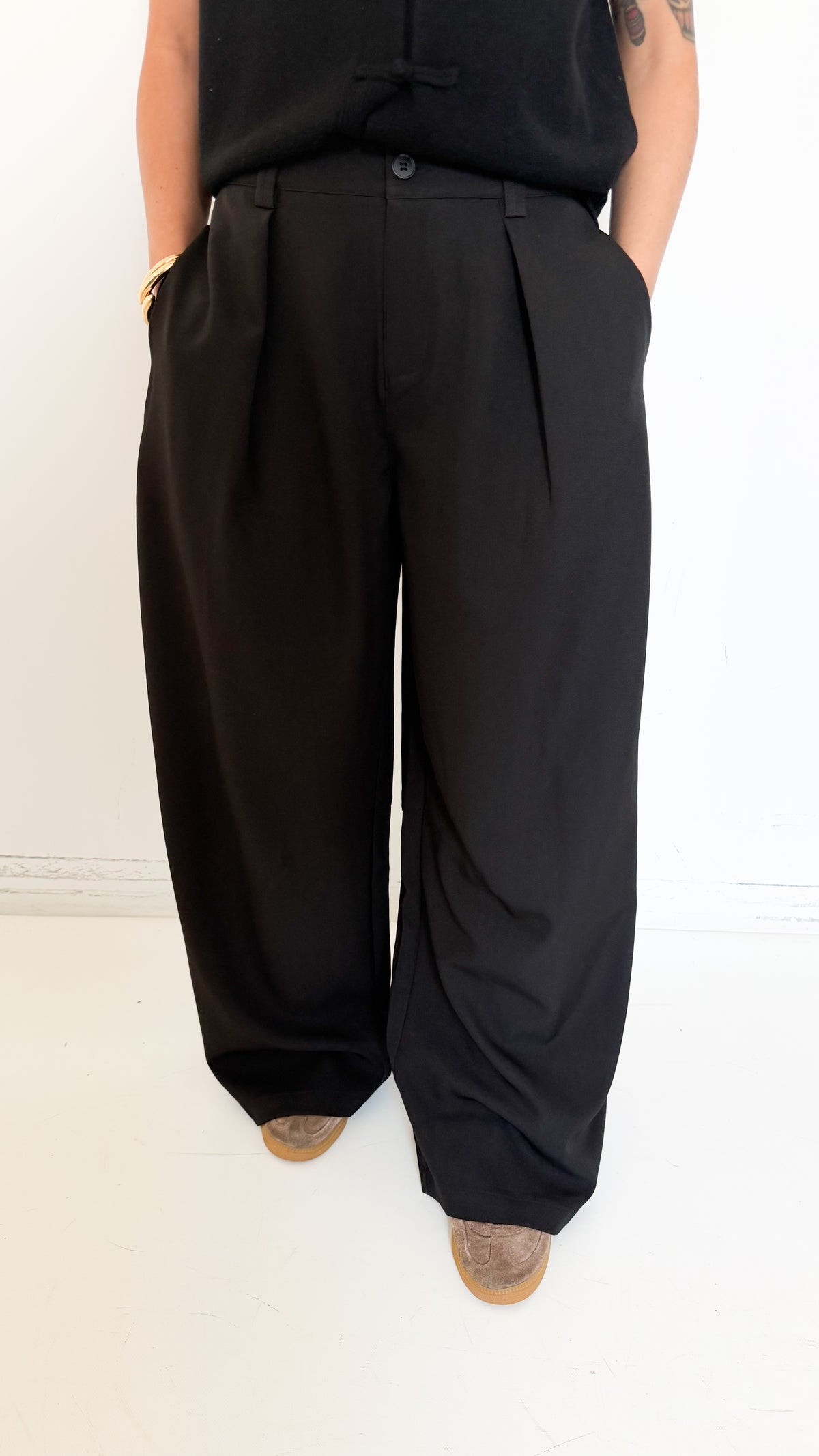 Pantaloni Barrel Neri