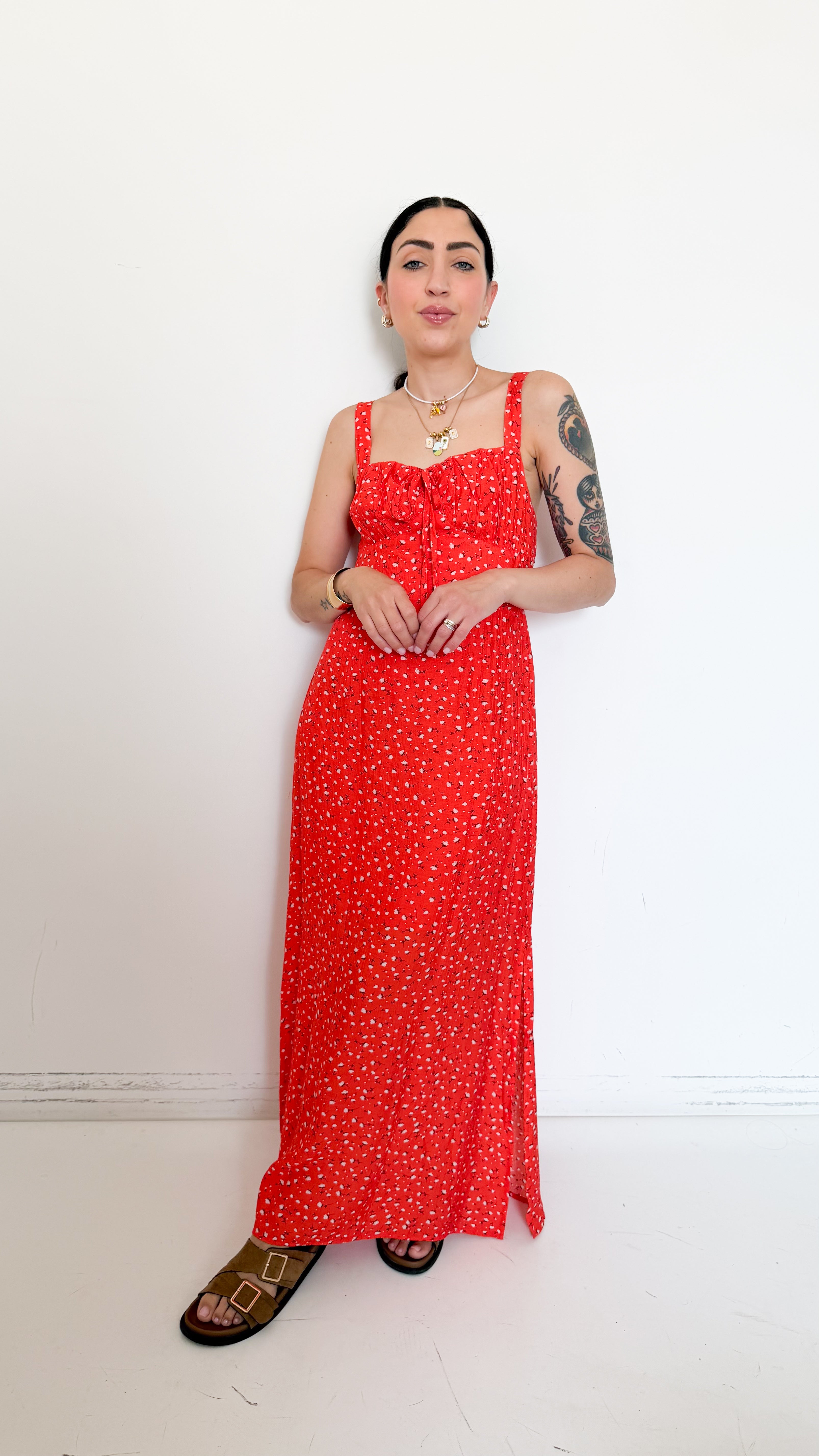 Vestito Arancione A Fantasia