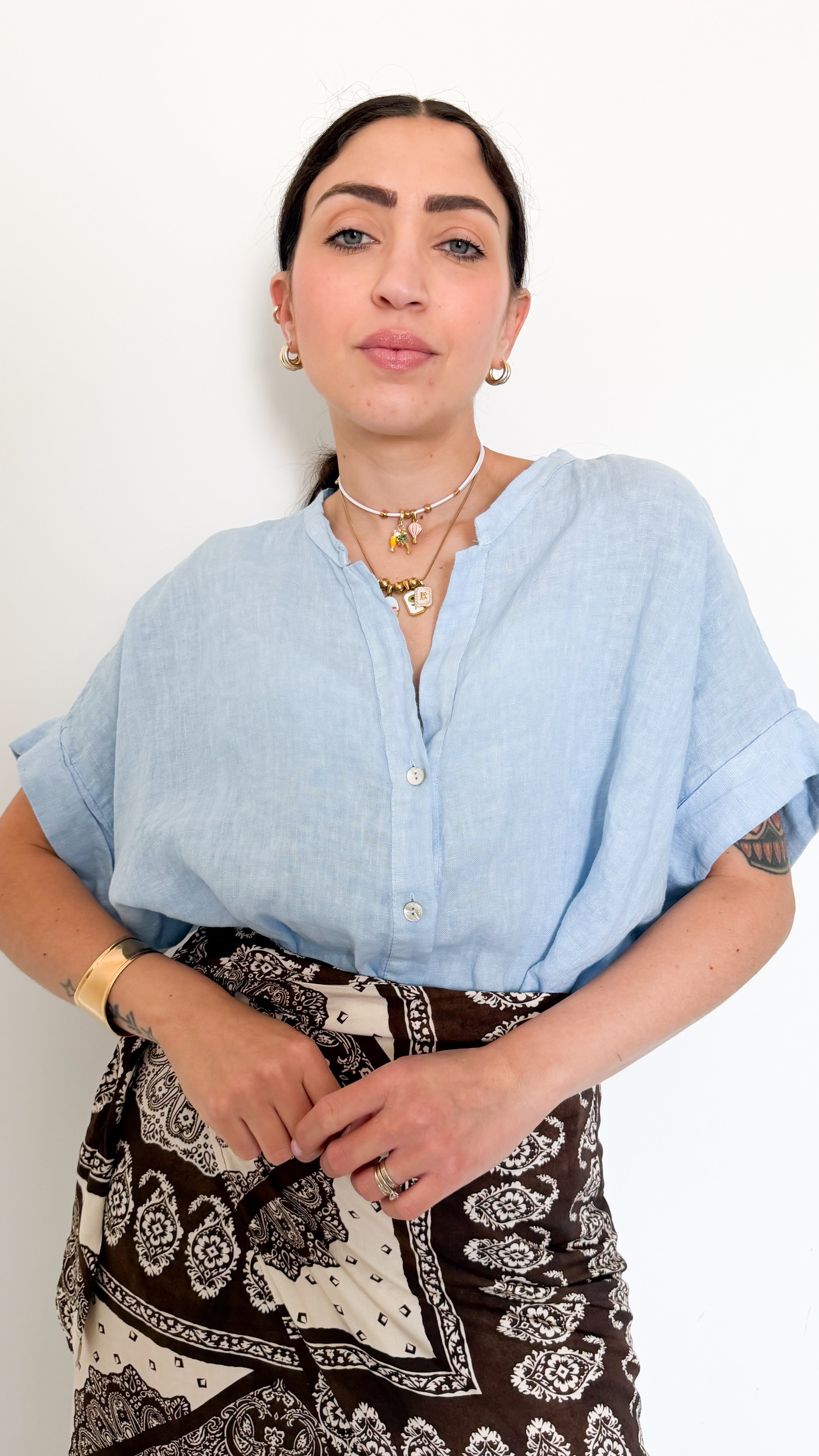 Camicia Celeste In Lino