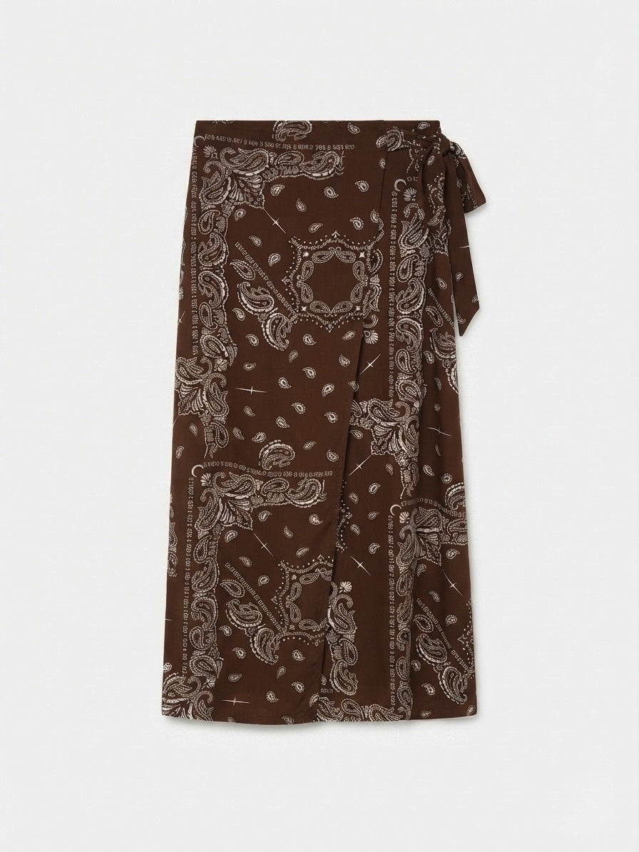 Gonna Portafoglio Marrone Fantasia Paisley