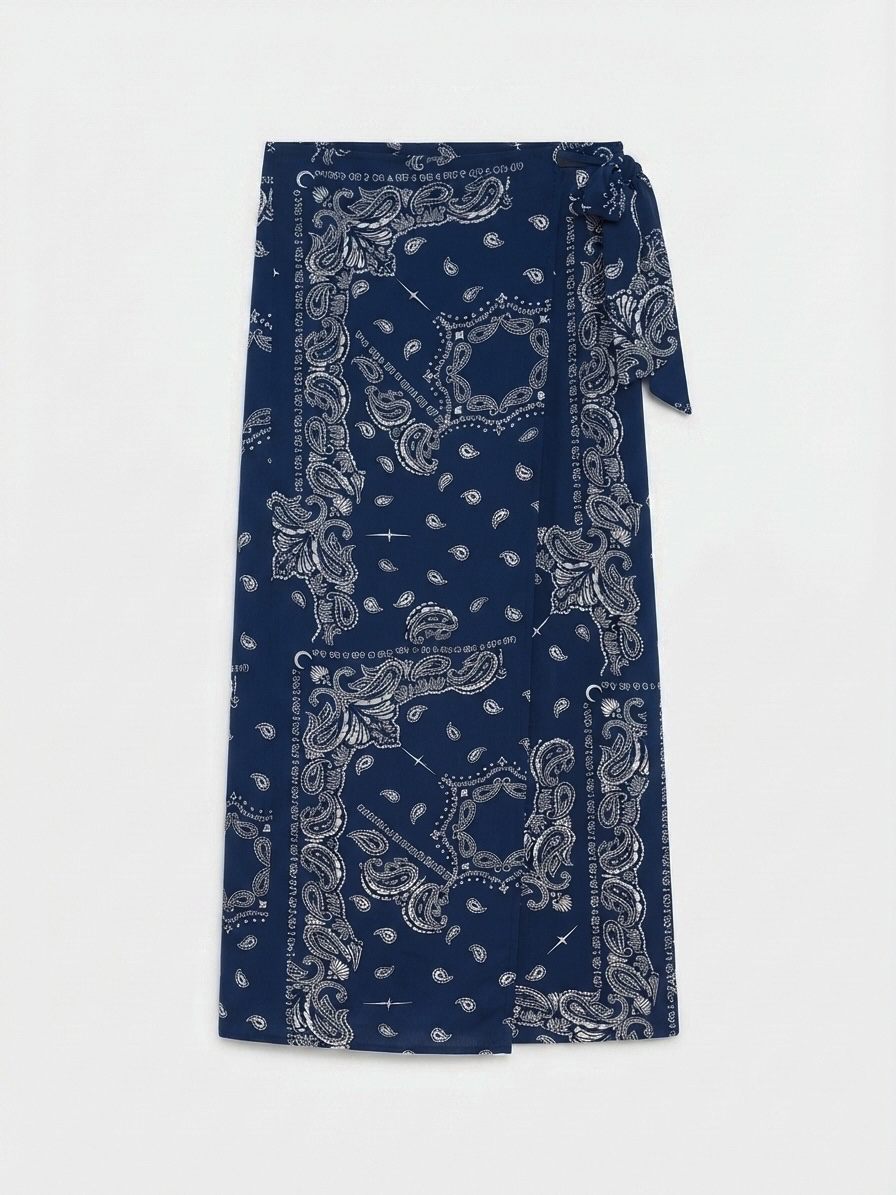 Gonna Portafoglio Blu Fantasia Paisley