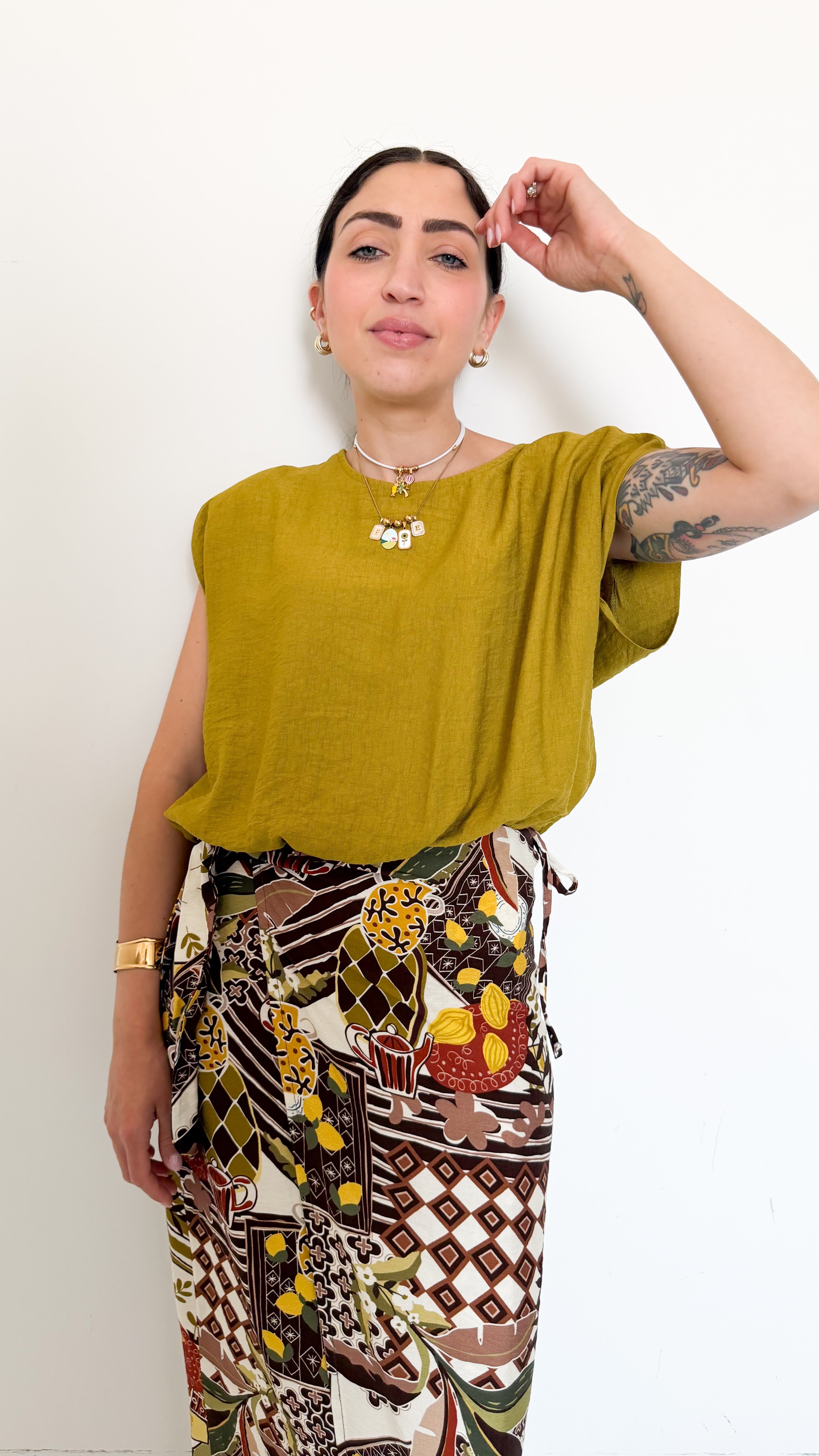 Blusa Verde Con Spalline