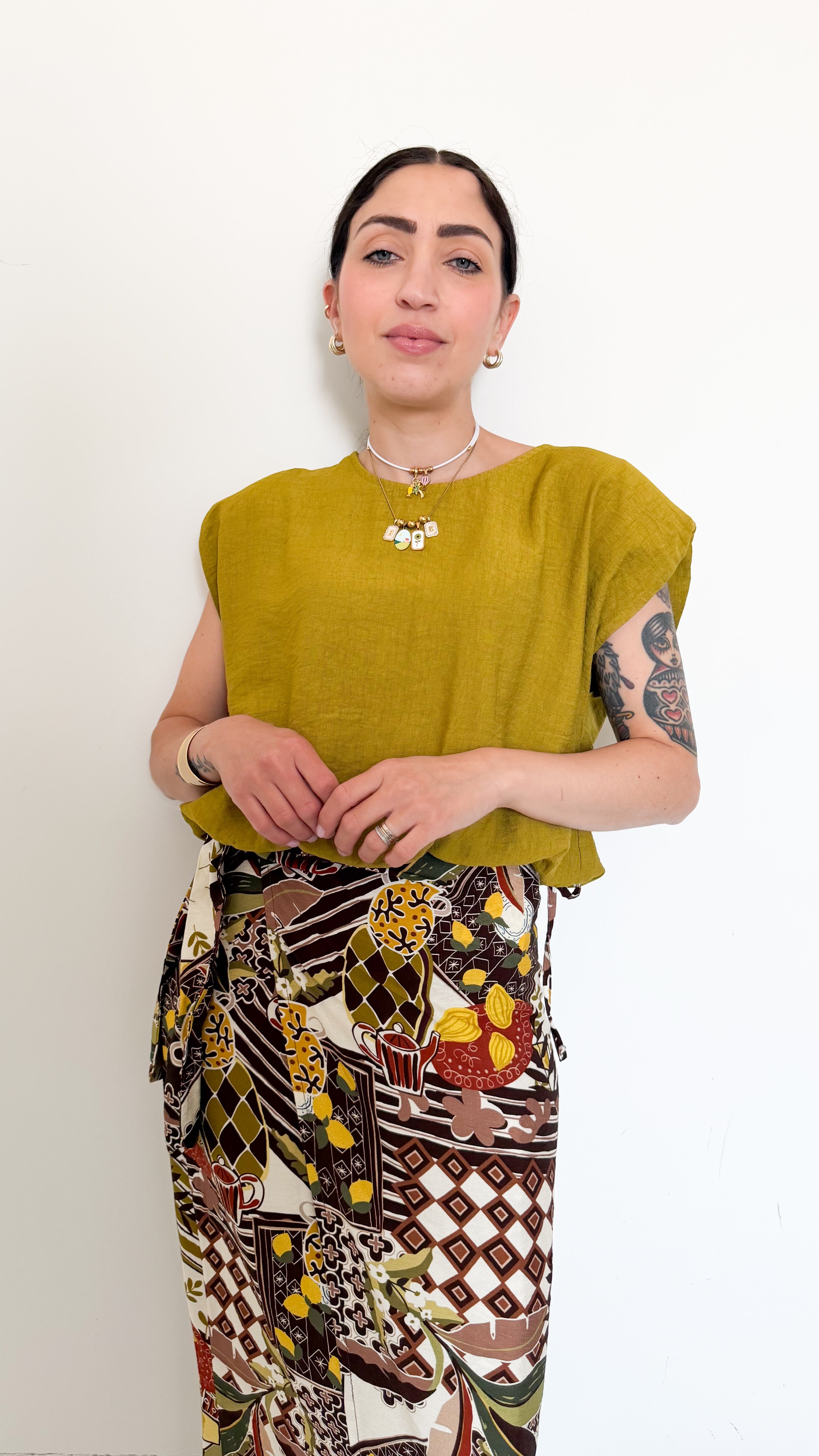 Blusa Verde Con Spalline