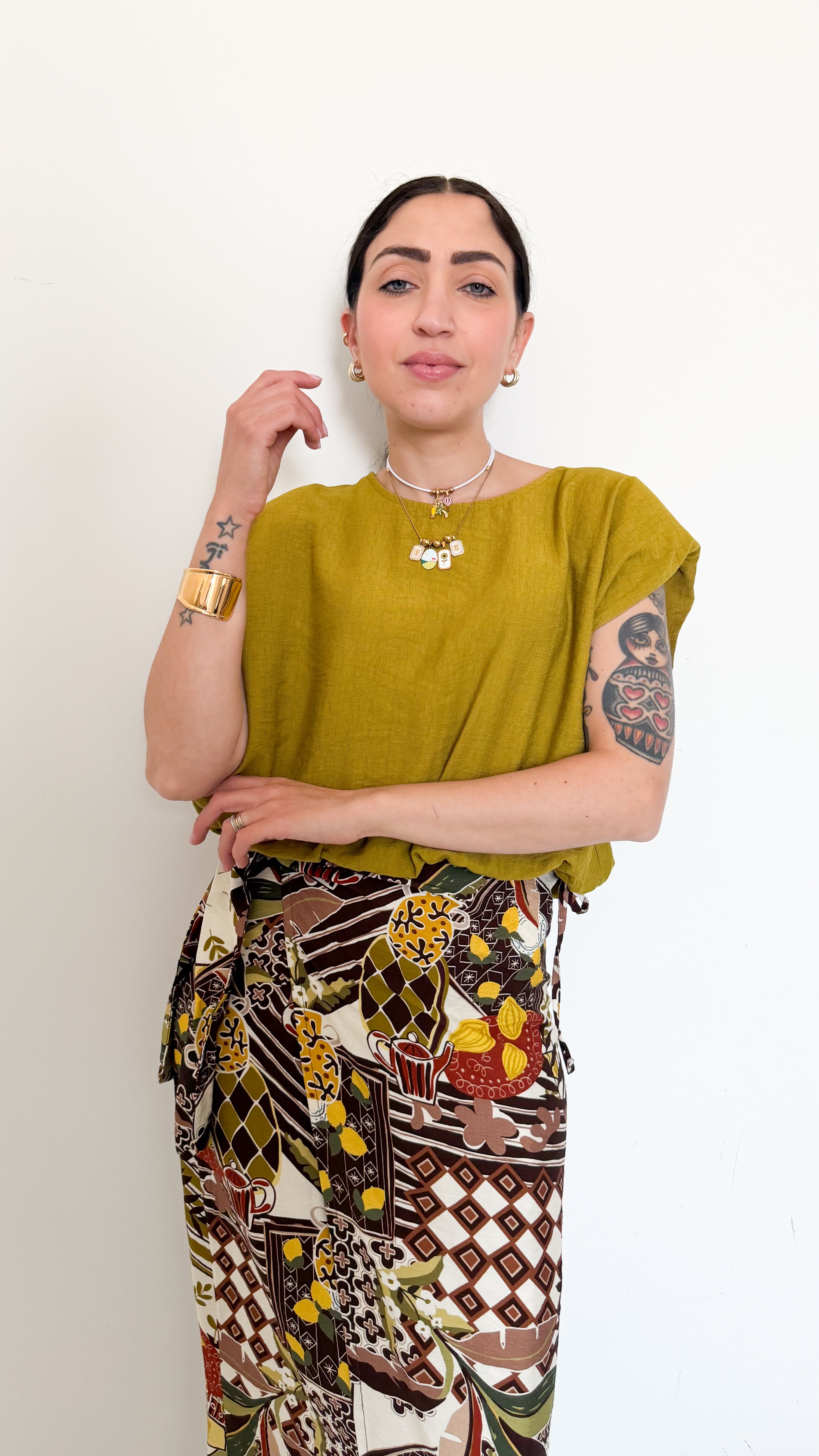 Blusa Verde Con Spalline
