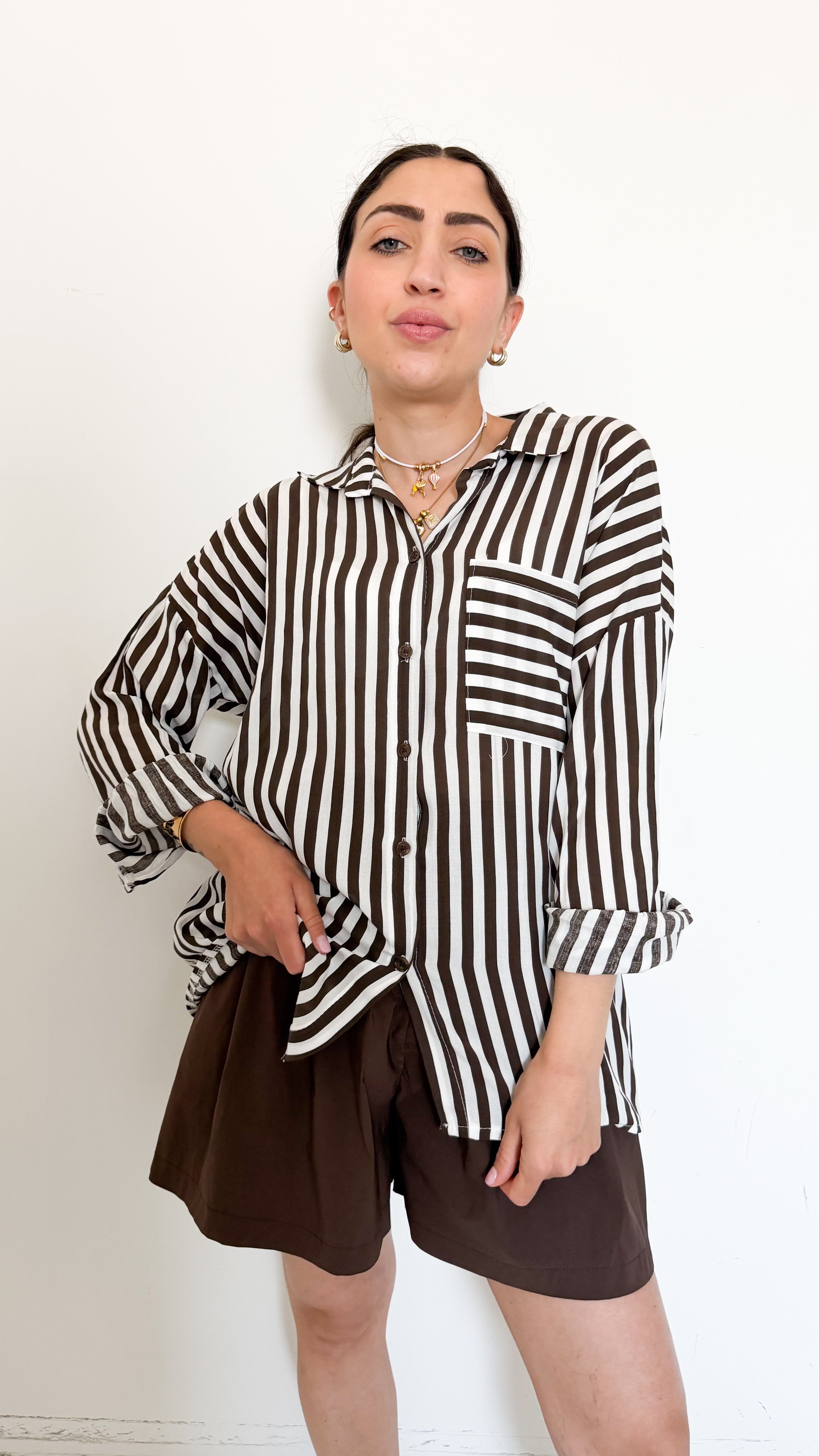 Camicia A Righe Blu