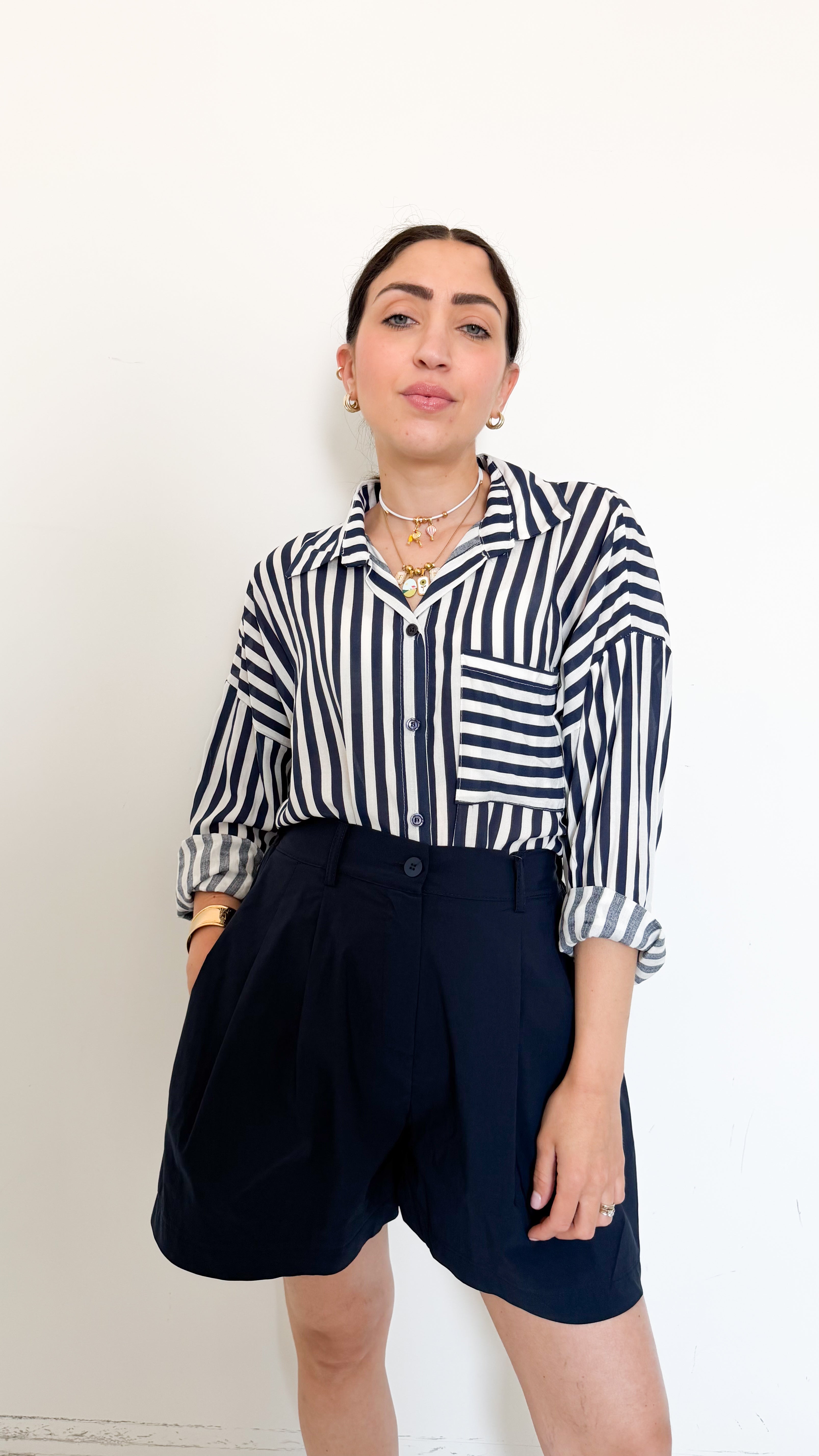 Camicia A Righe Blu
