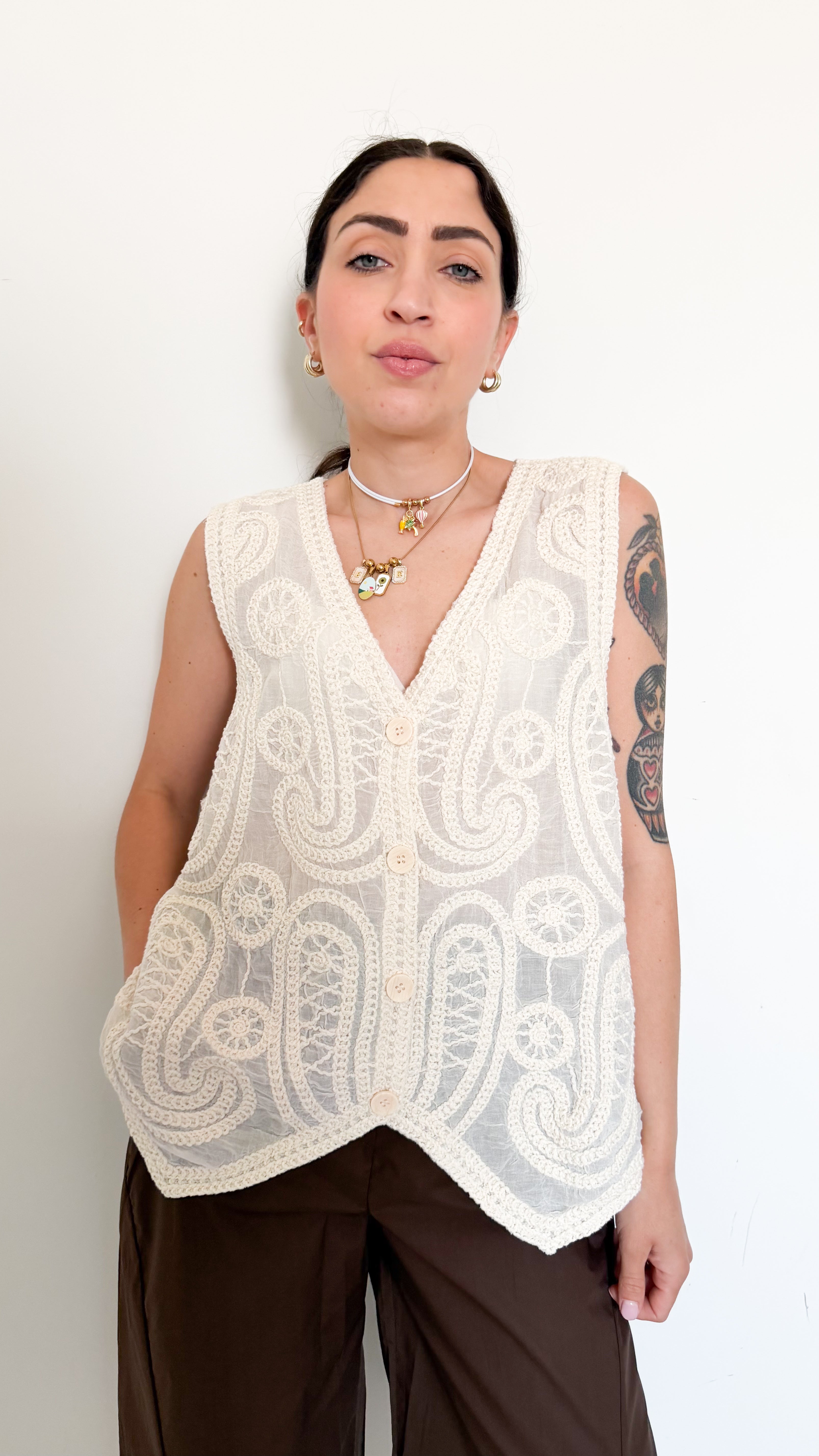 Gilet Over Con Dettagli