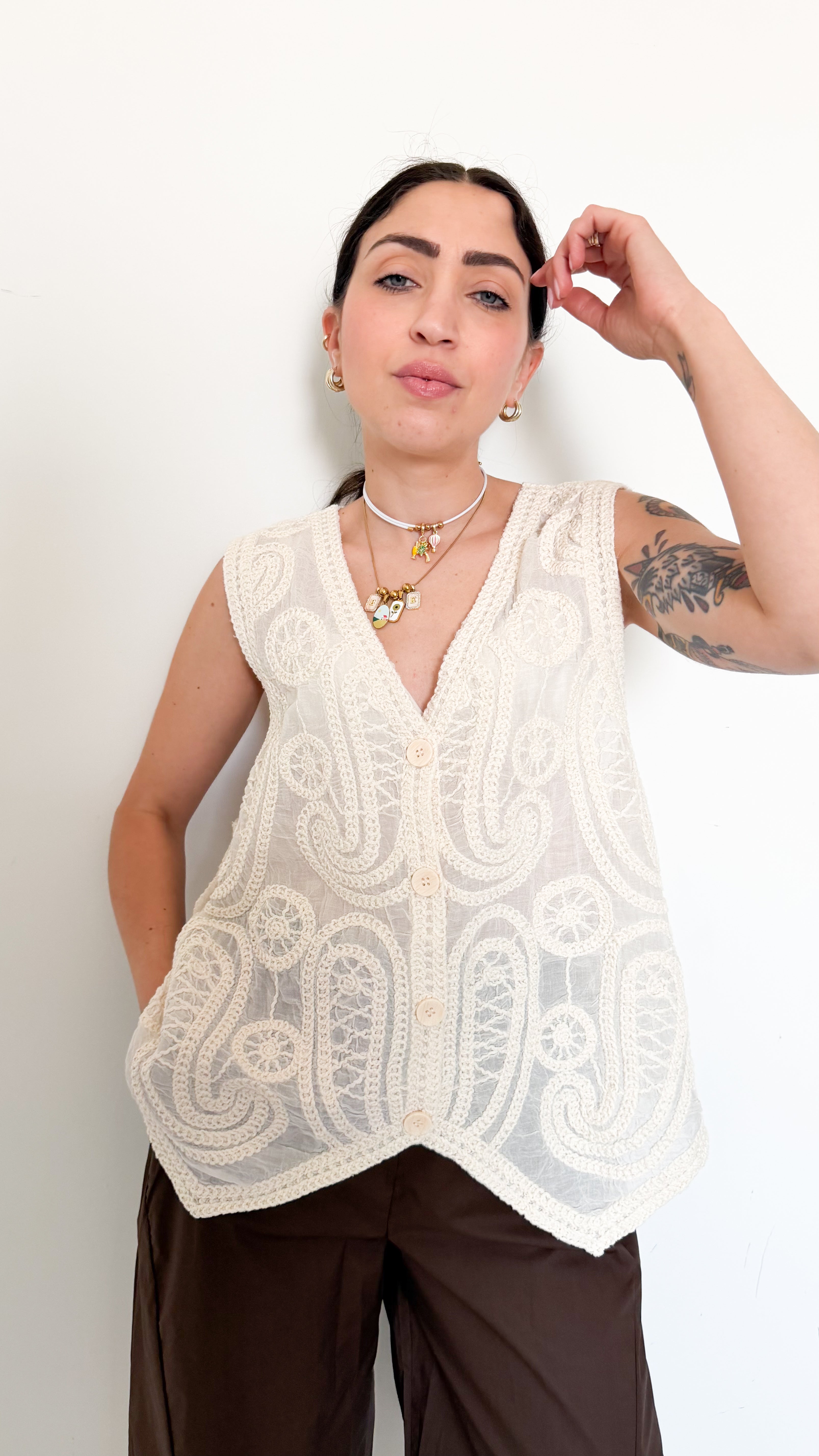 Gilet Over Con Dettagli