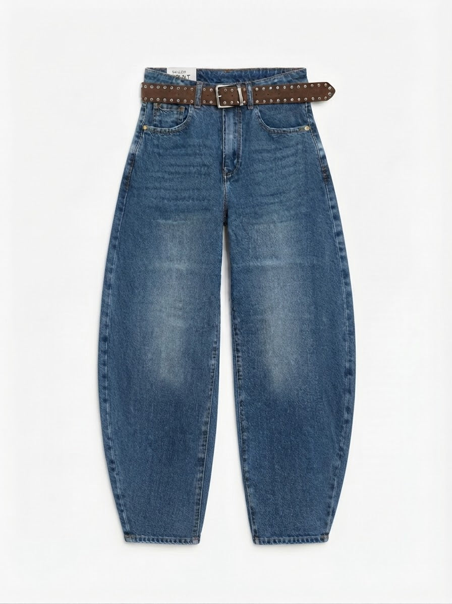 Jeans Balloon Fit Con Cintura
