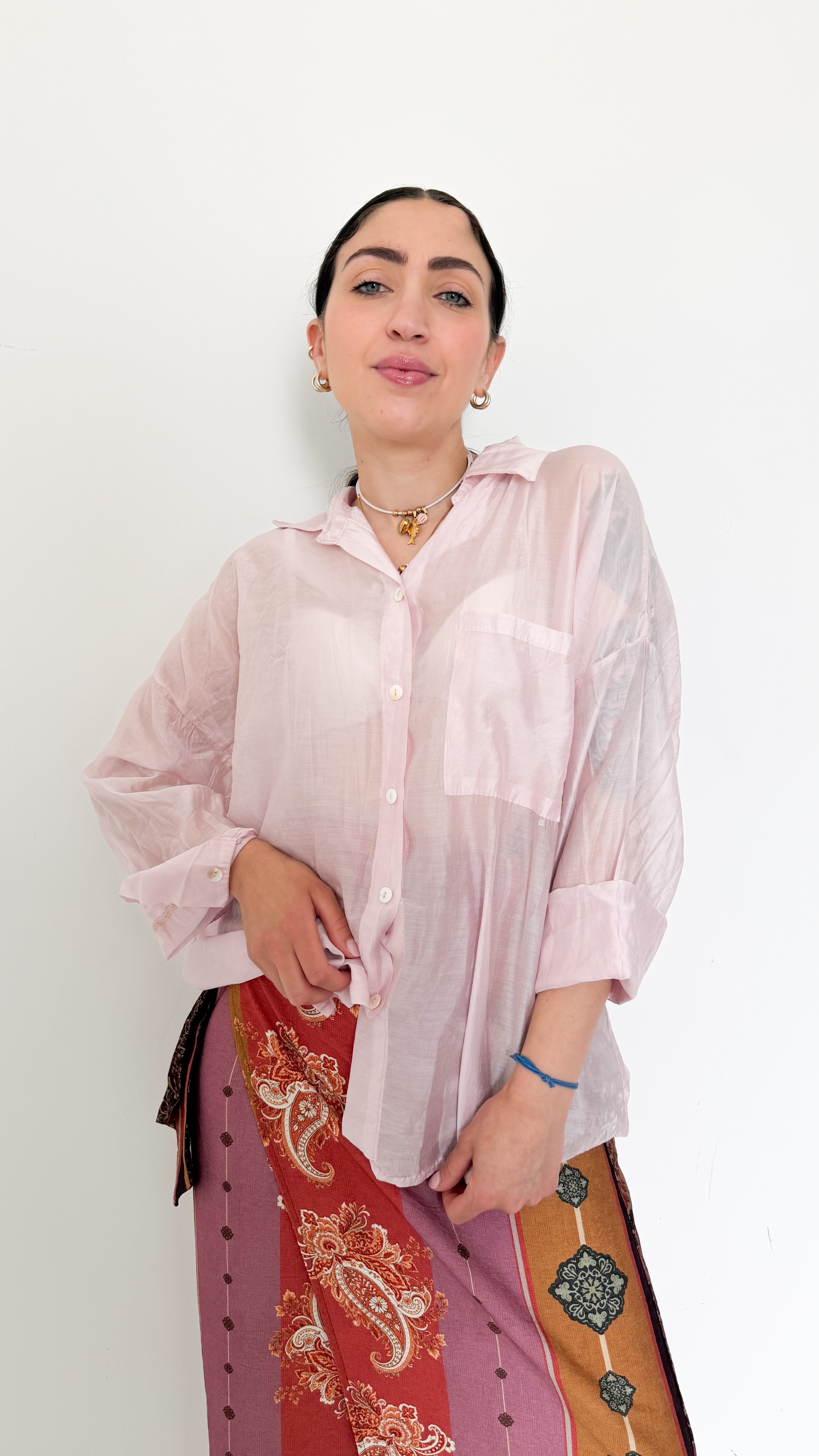 Camicia Velata Rosa