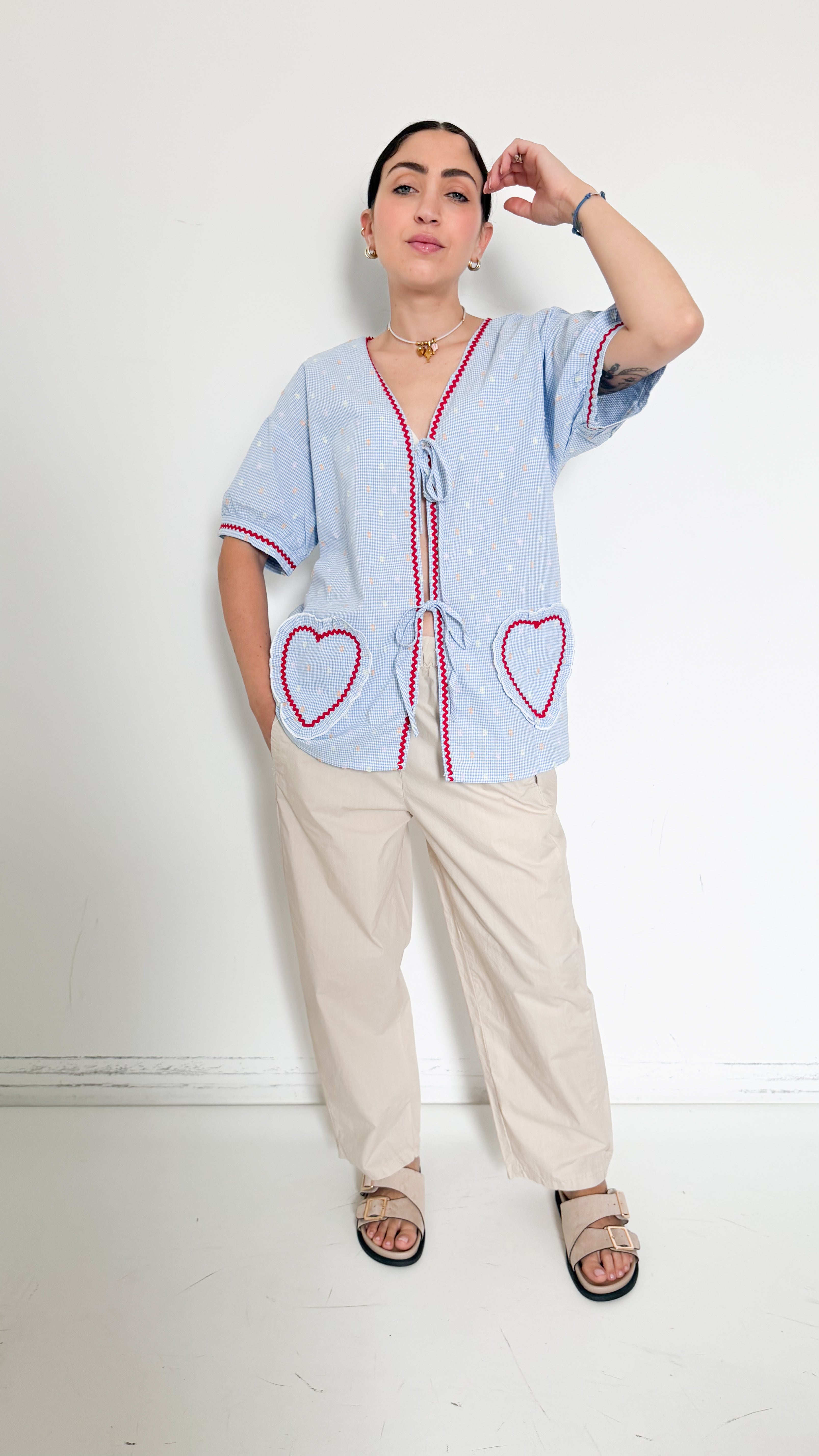 Pantaloni Beige In Cotone