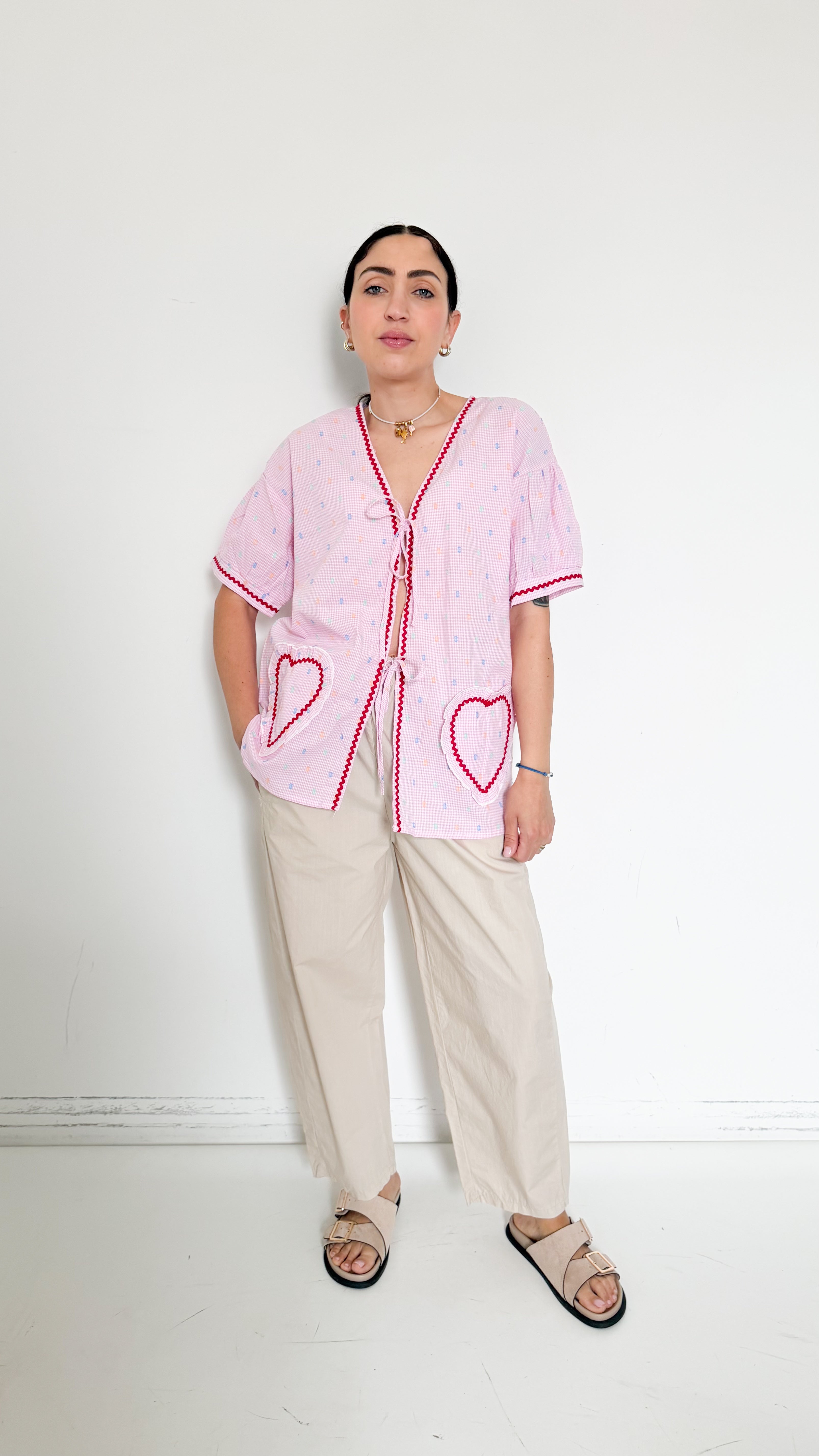 Blusa Rosa A Pois