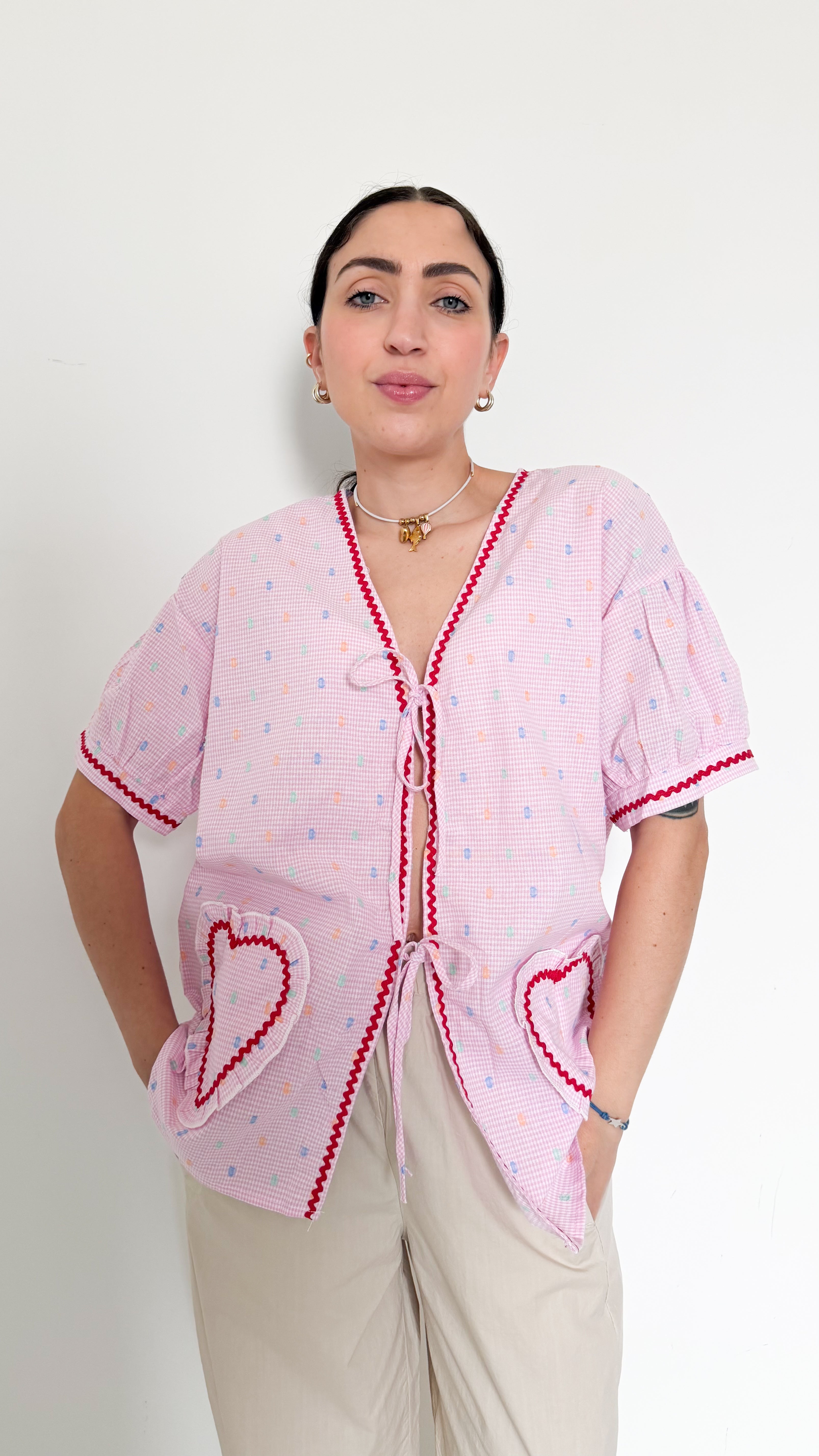 Blusa Rosa A Pois