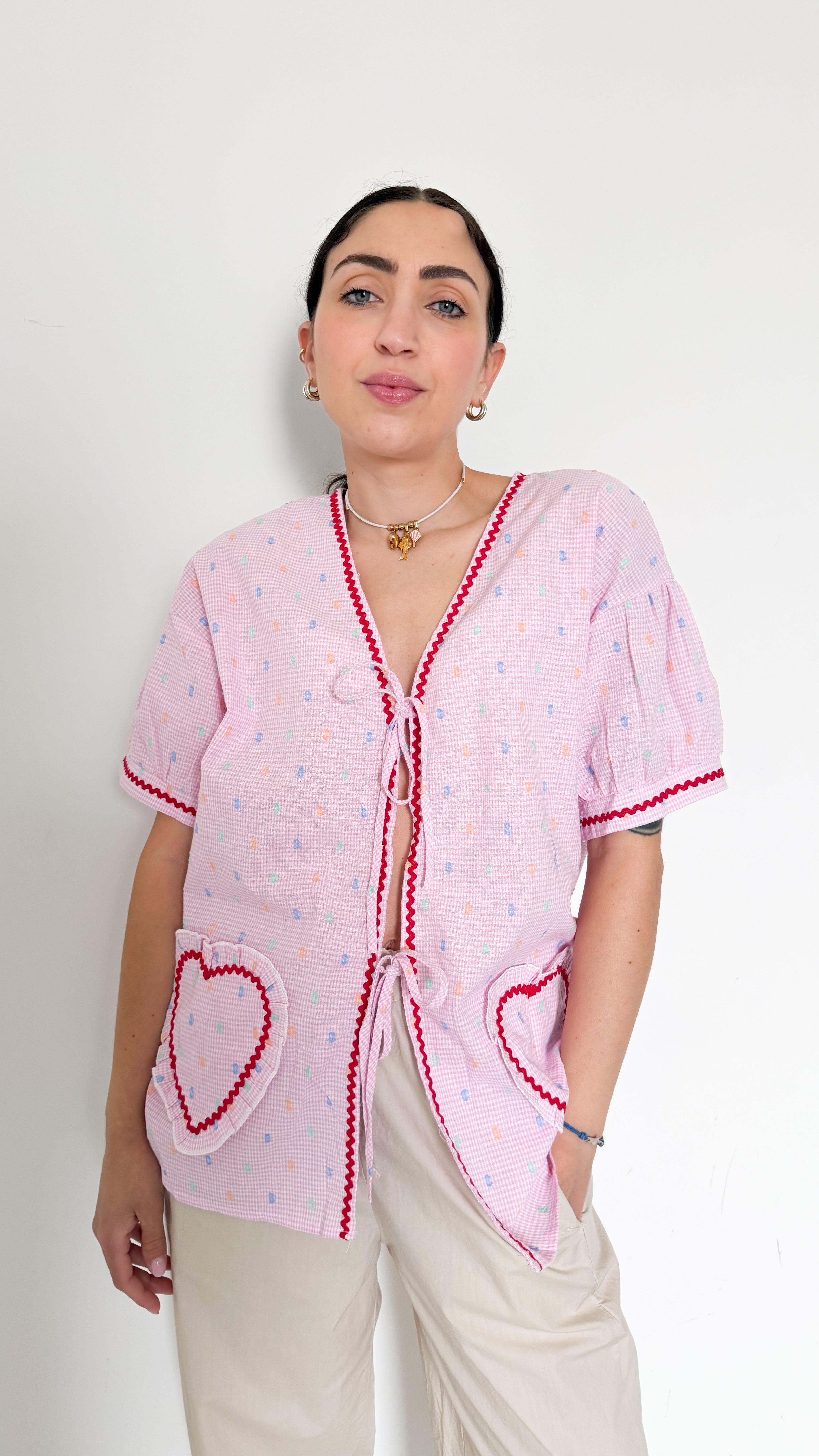 Blusa Rosa A Pois