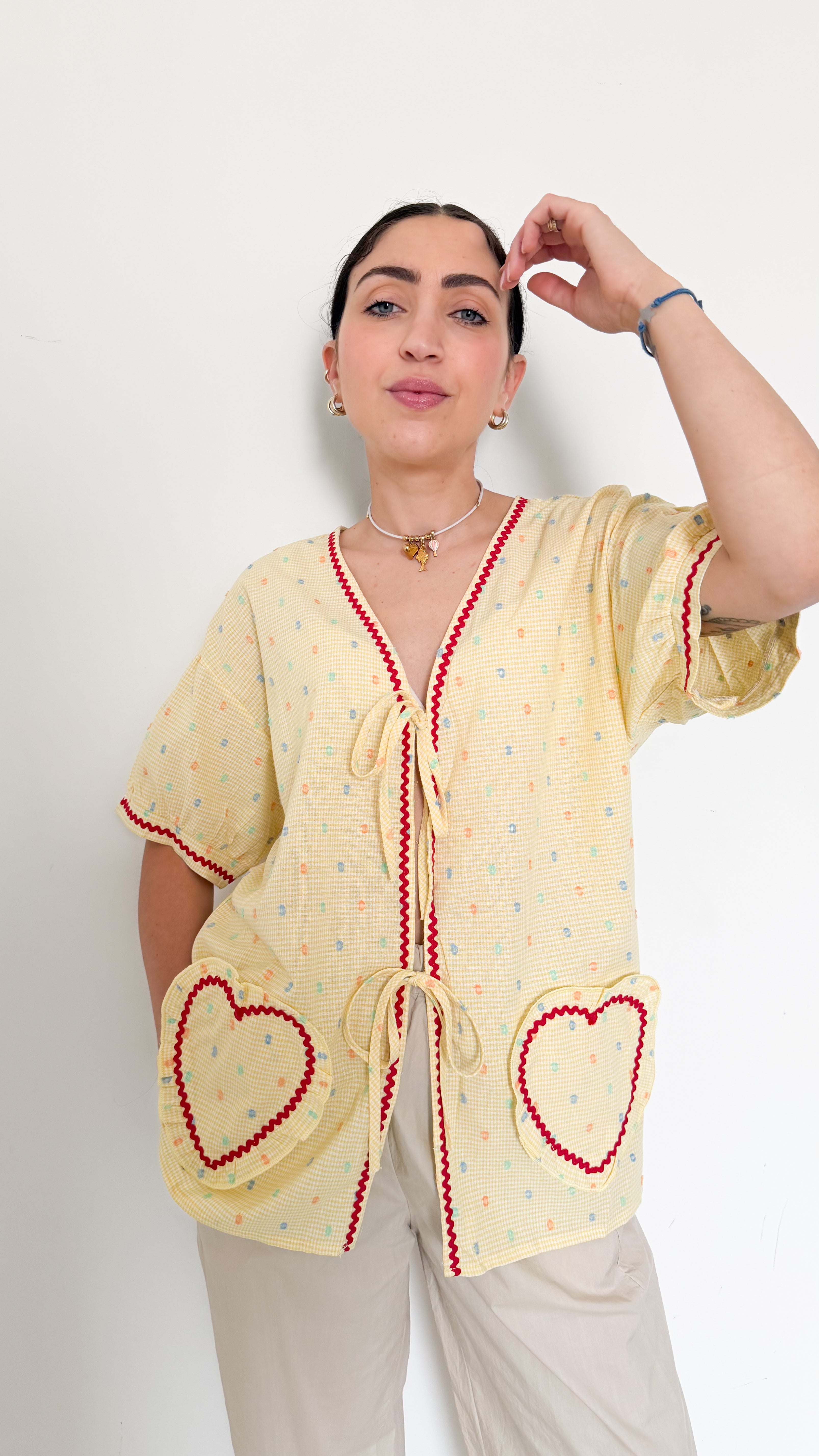 Blusa Gialla A Pois