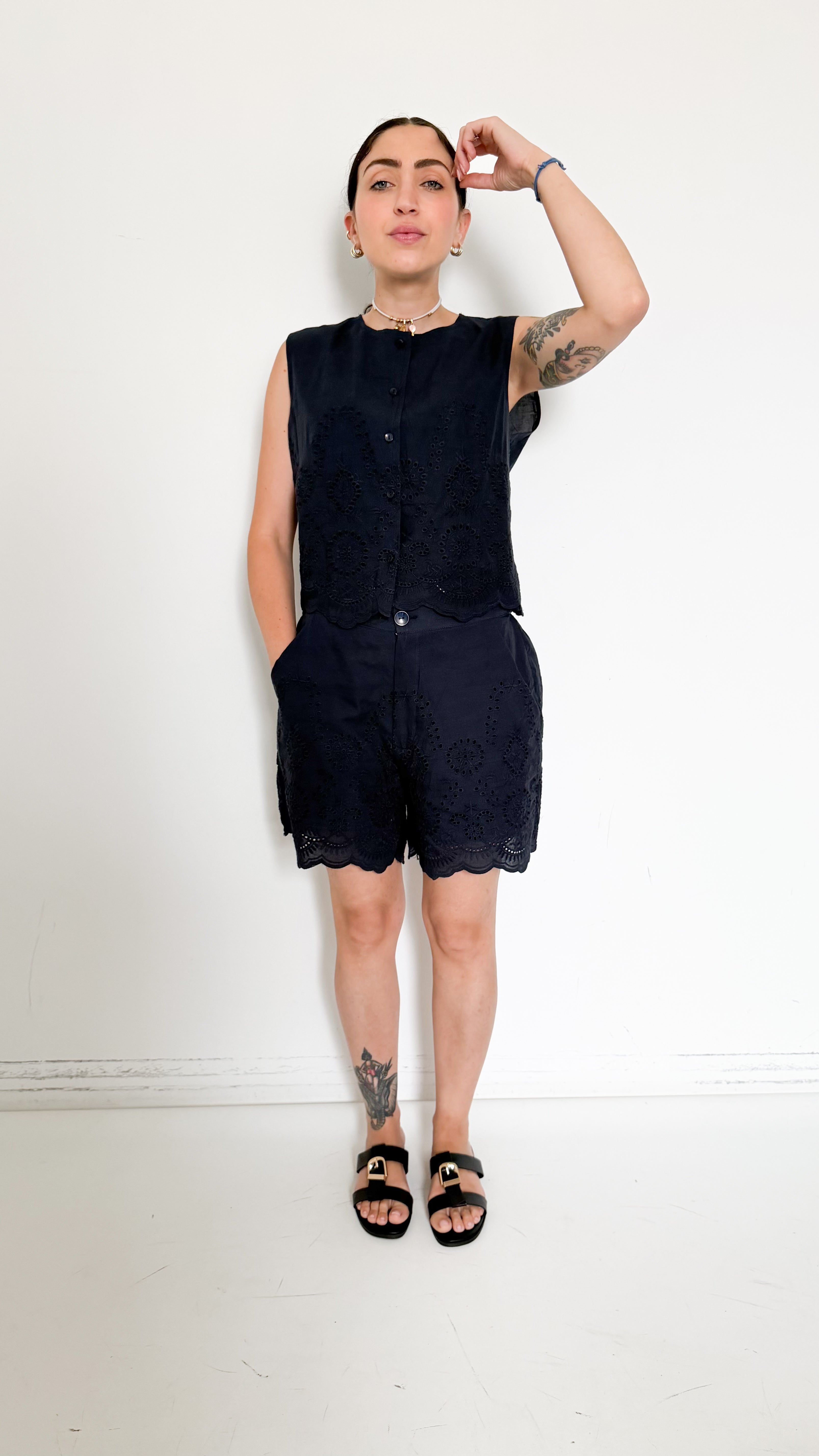 Coordinato Blu In Pizzo