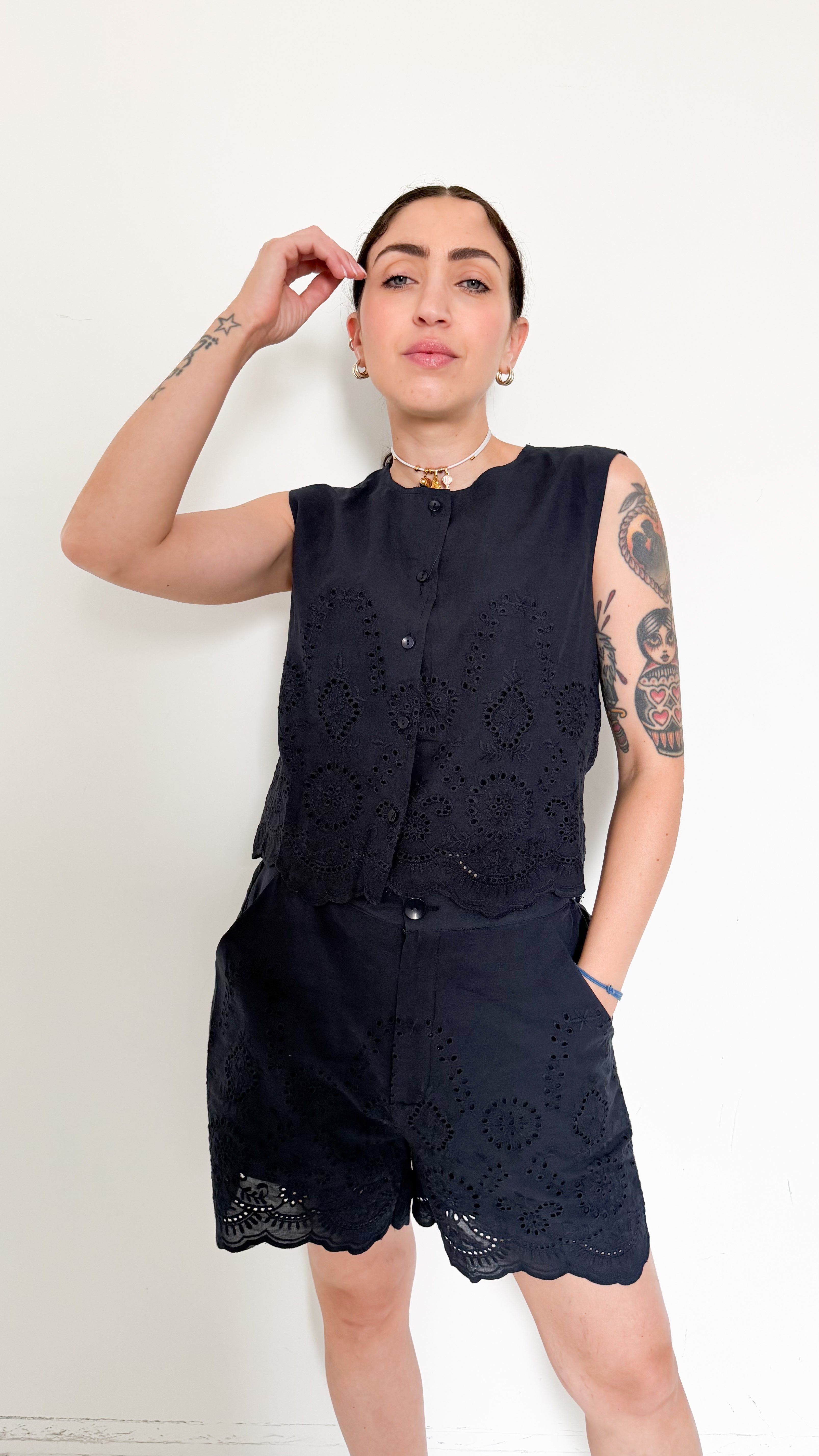 Coordinato Blu In Pizzo