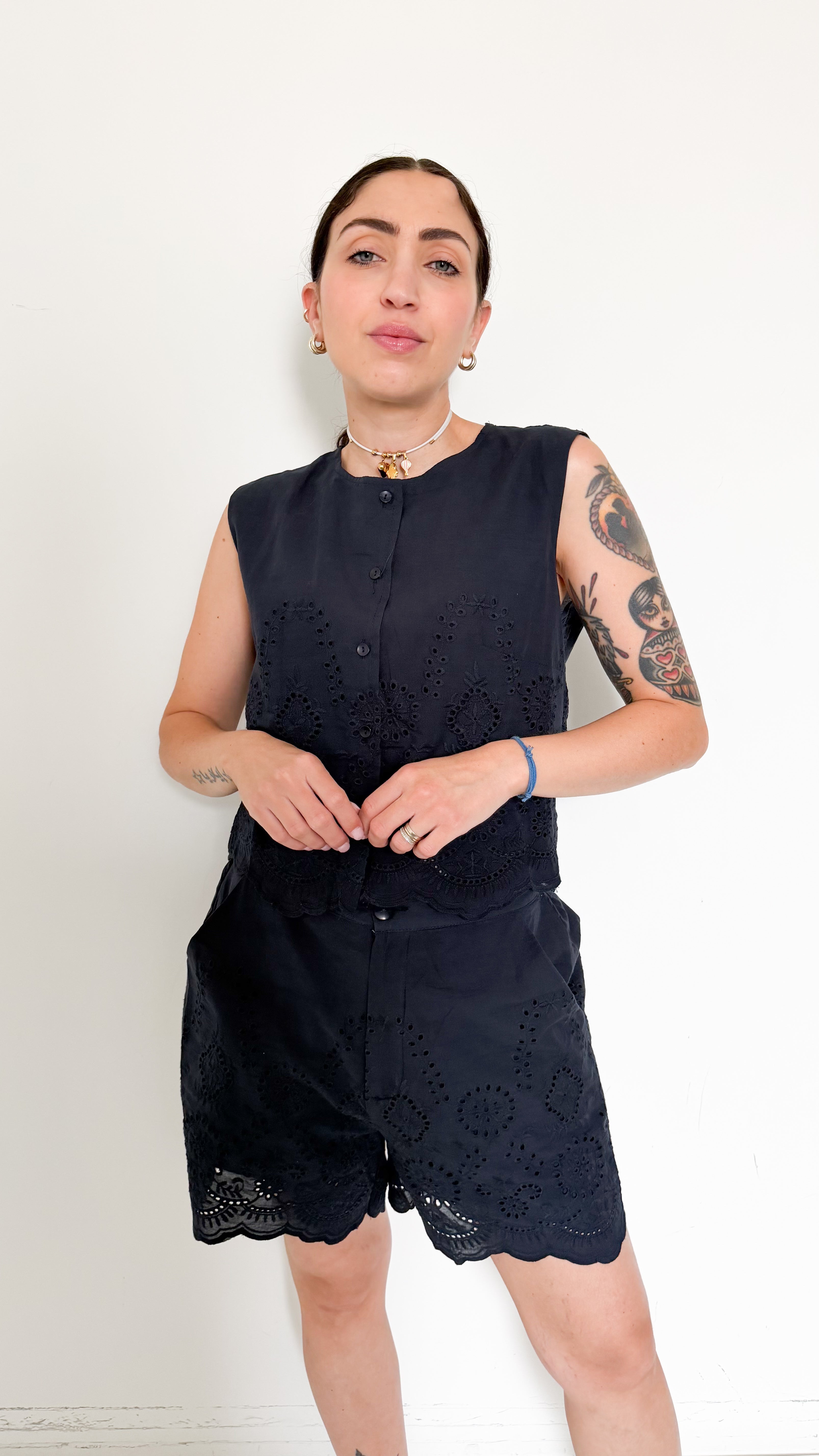 Coordinato Blu In Pizzo