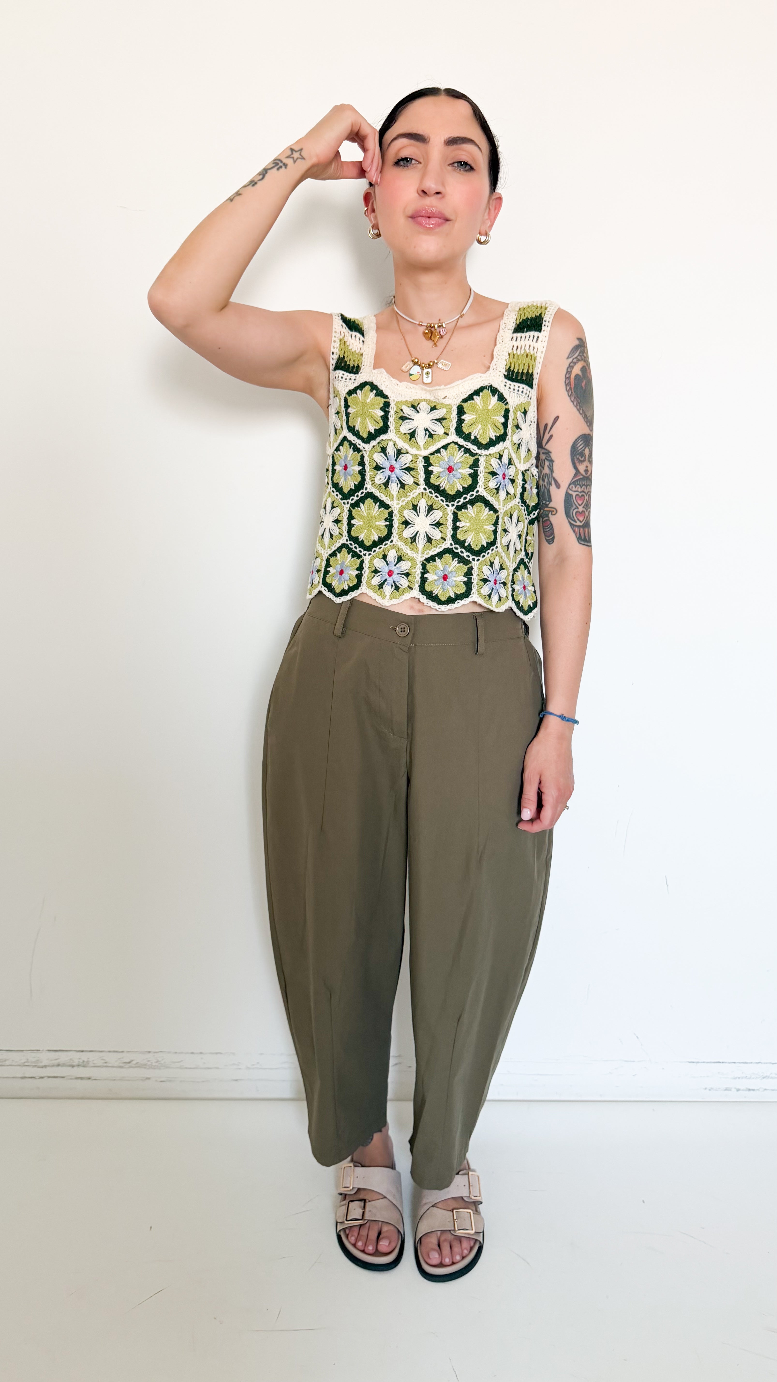 Pantaloni Balloon Verdi