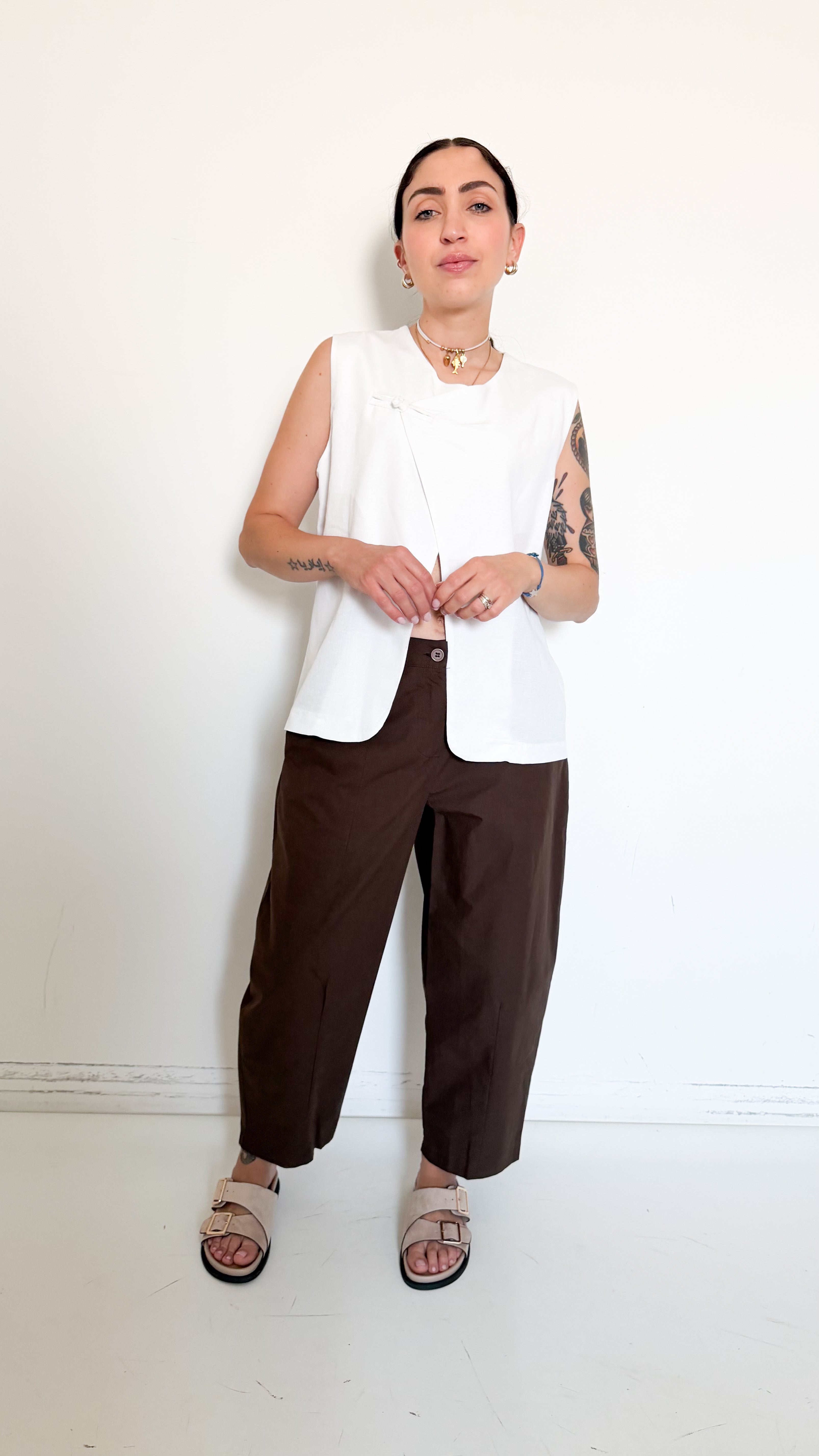 Pantaloni Balloon Marroni