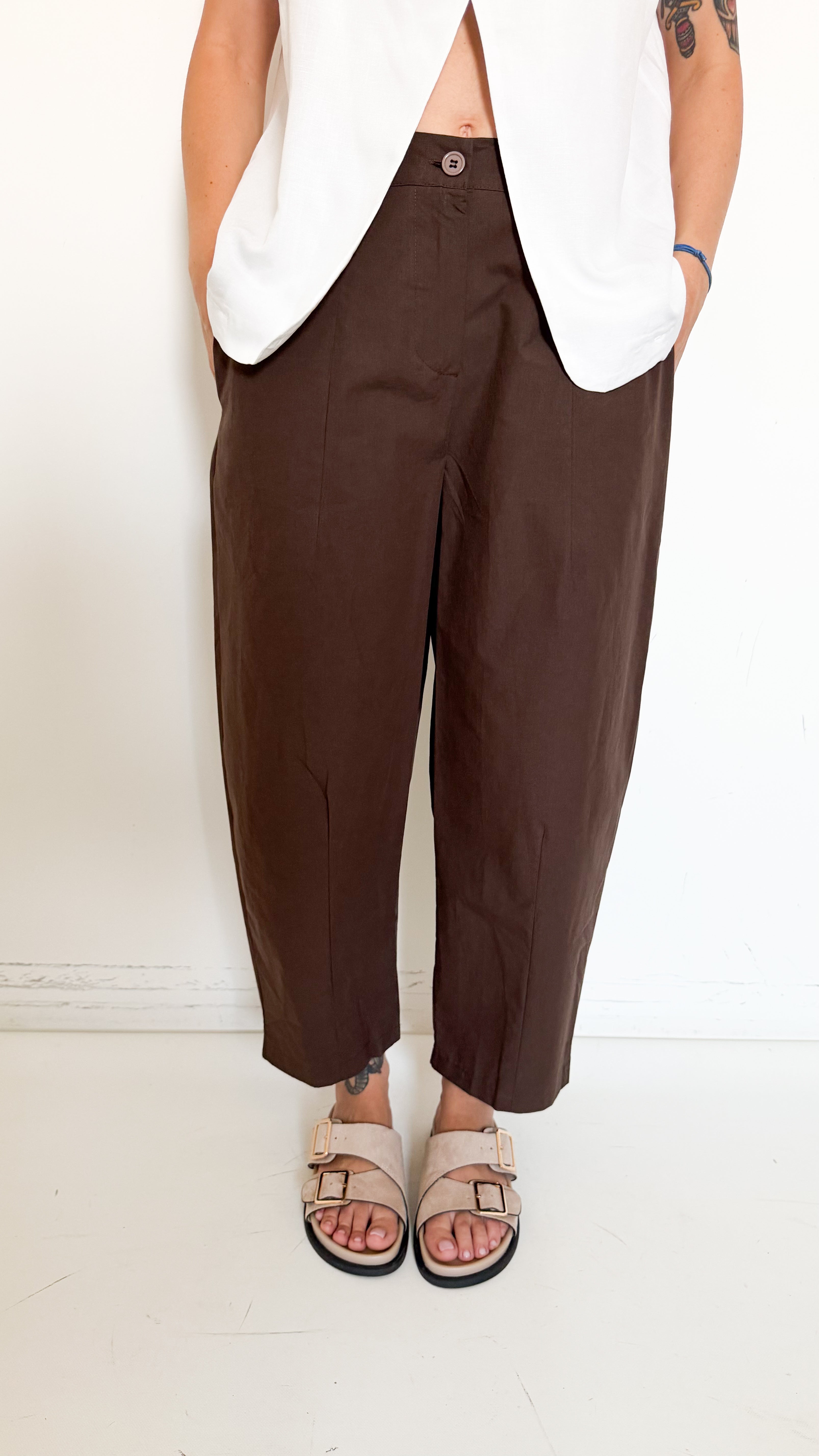 Pantaloni Balloon Marroni