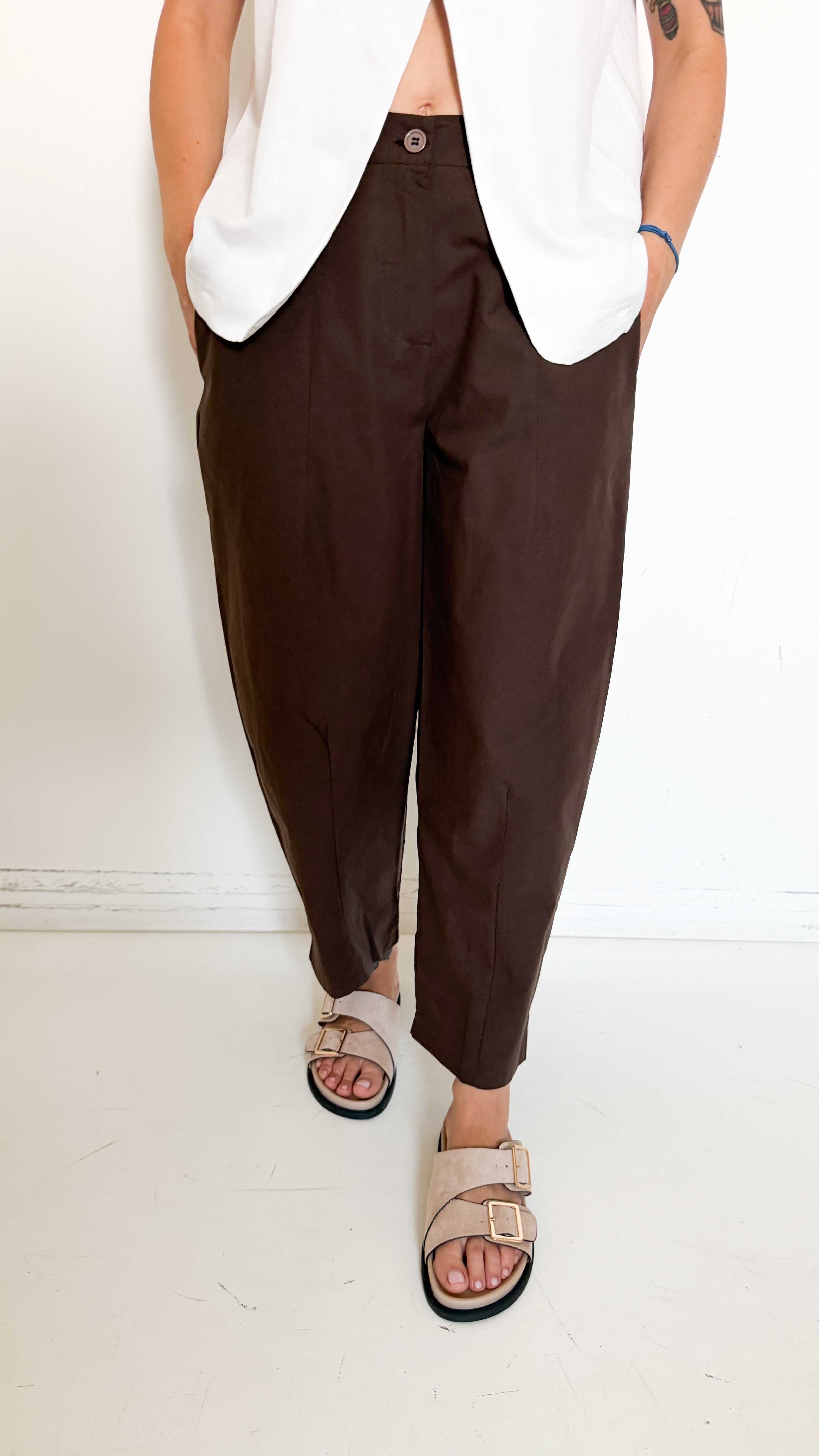 Pantaloni Balloon Marroni