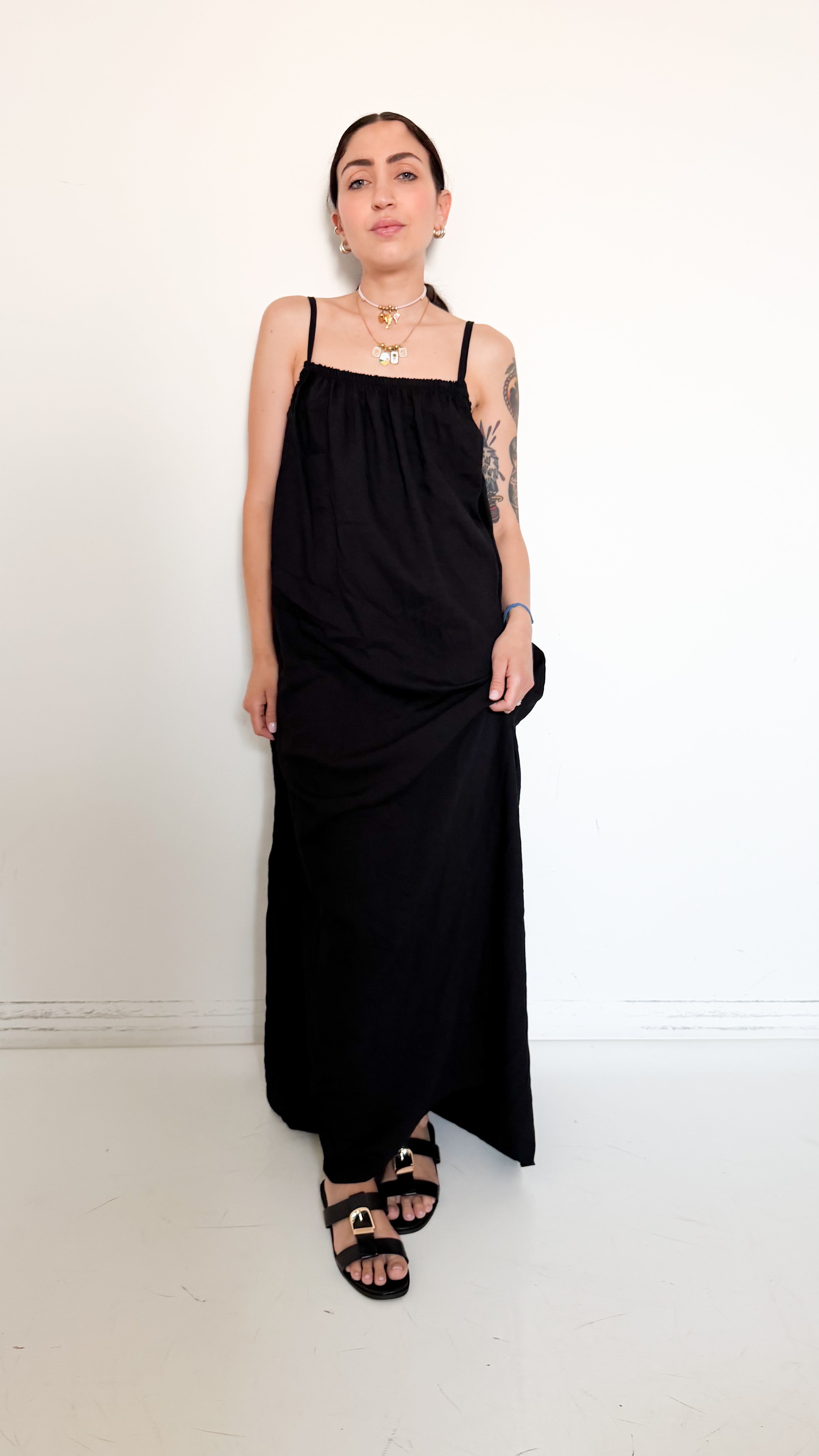 Vestito Nero In Viscosa
