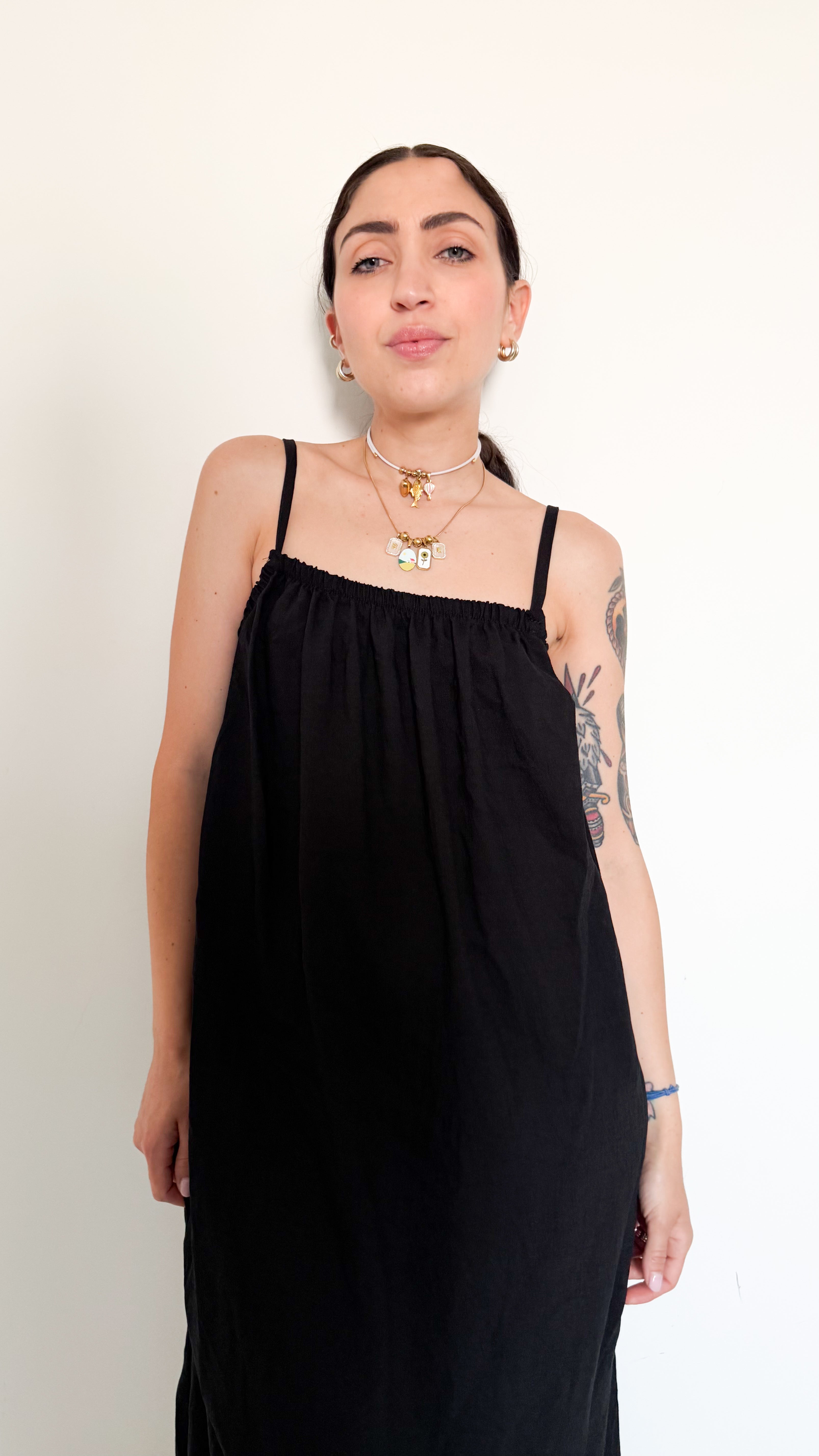Vestito Nero In Viscosa