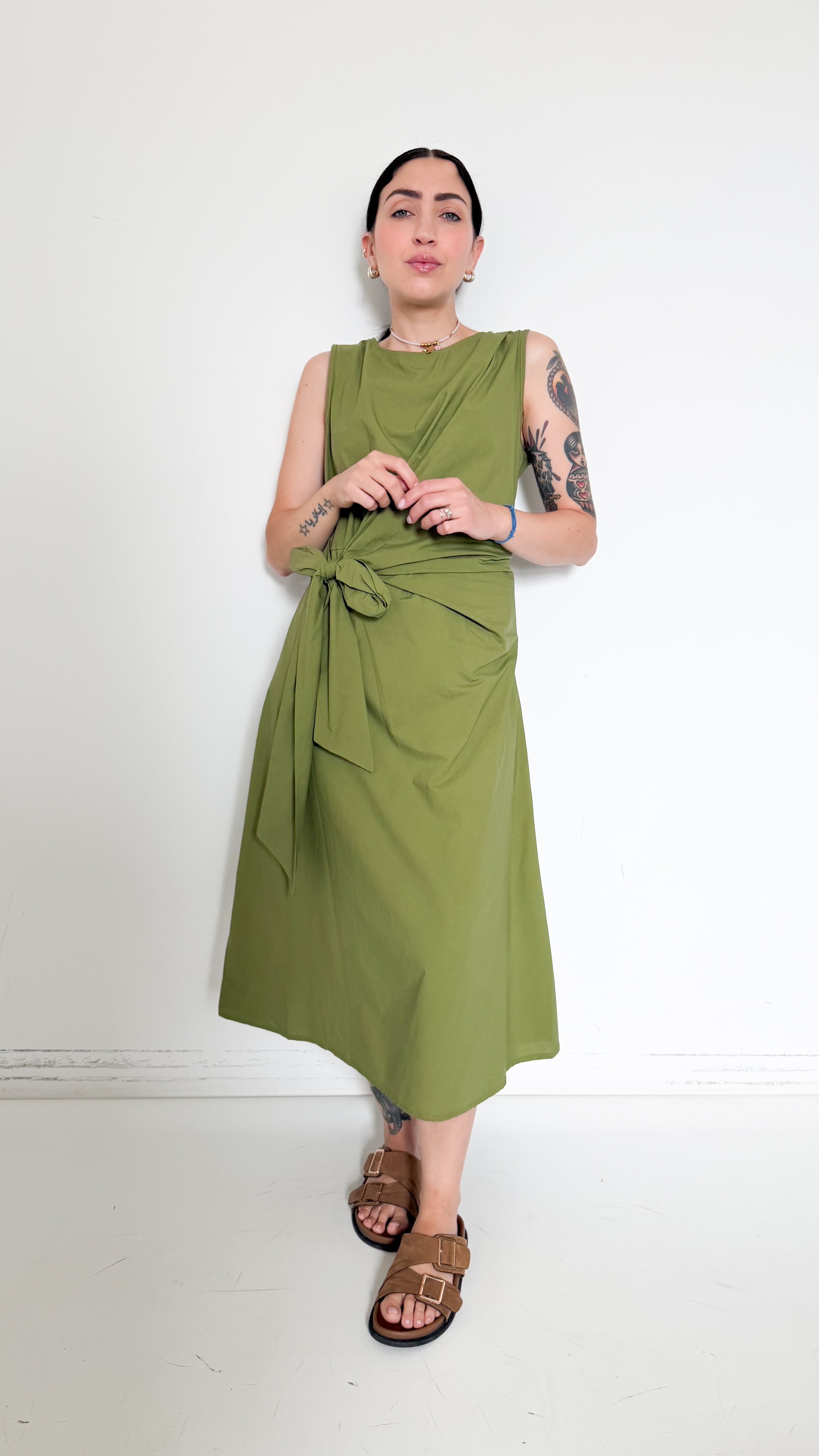 Vestito Verde Con Nodo