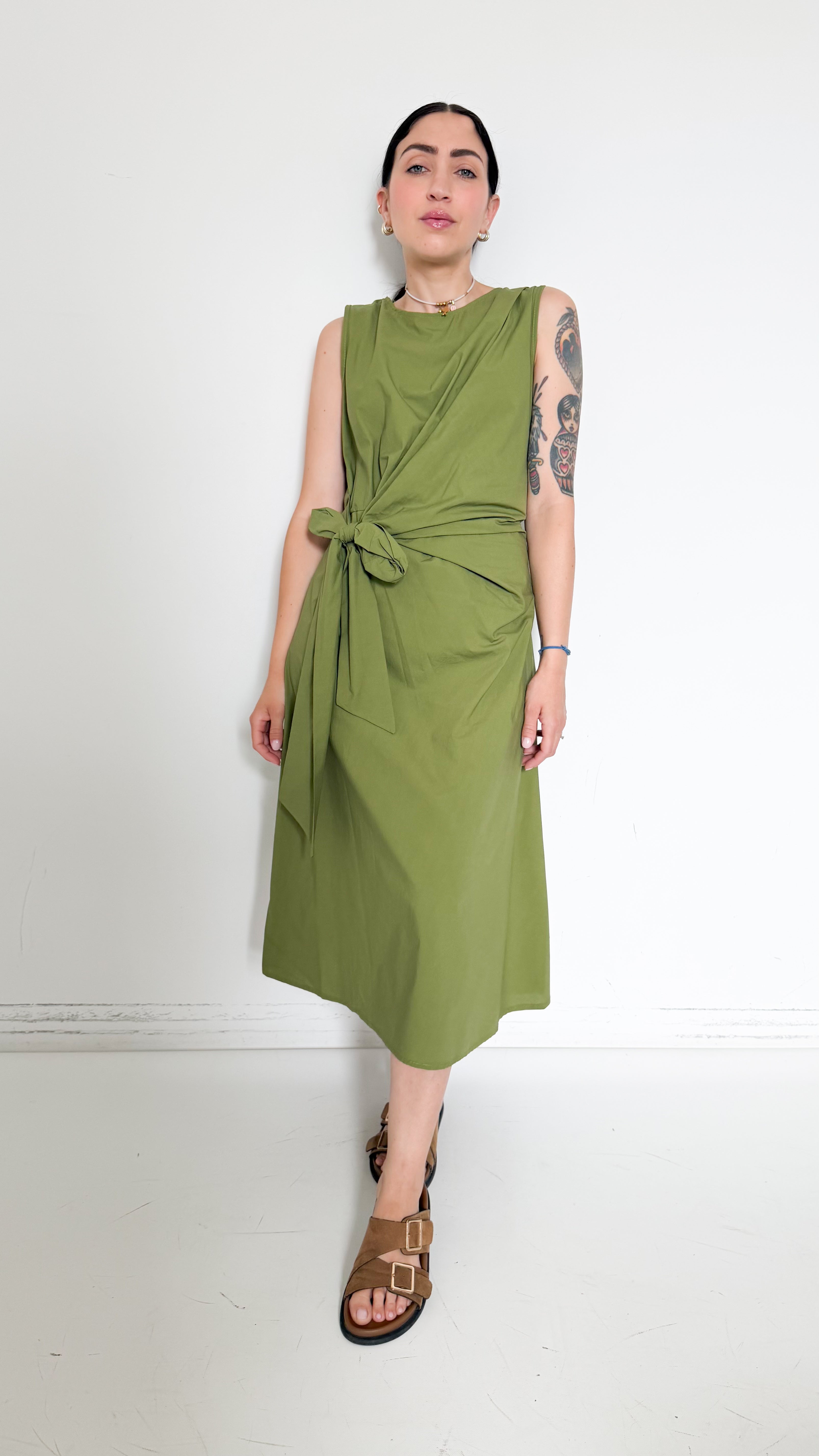 Vestito Verde Con Nodo