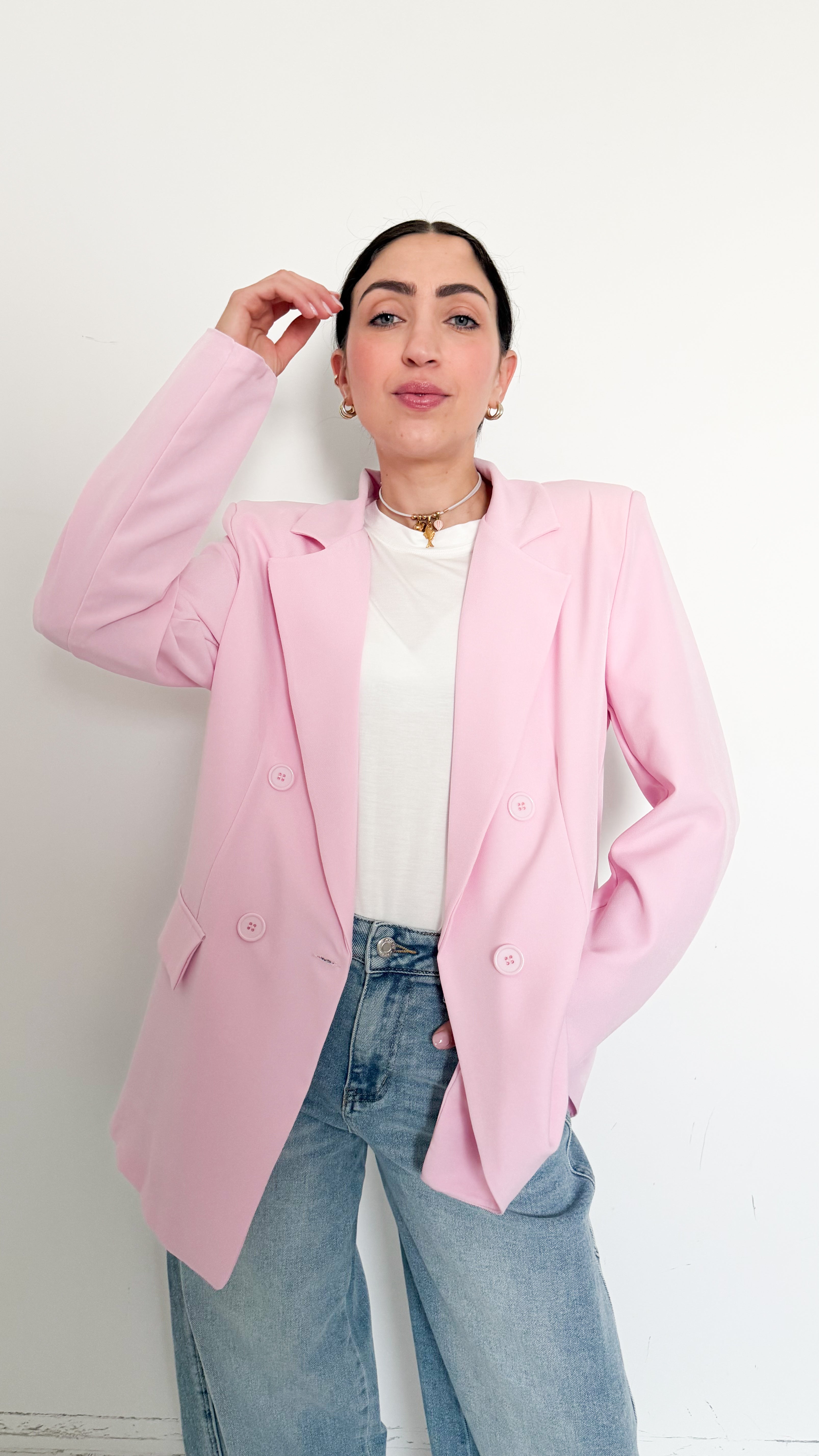 Blazer Basic Doppiopetto Rosa