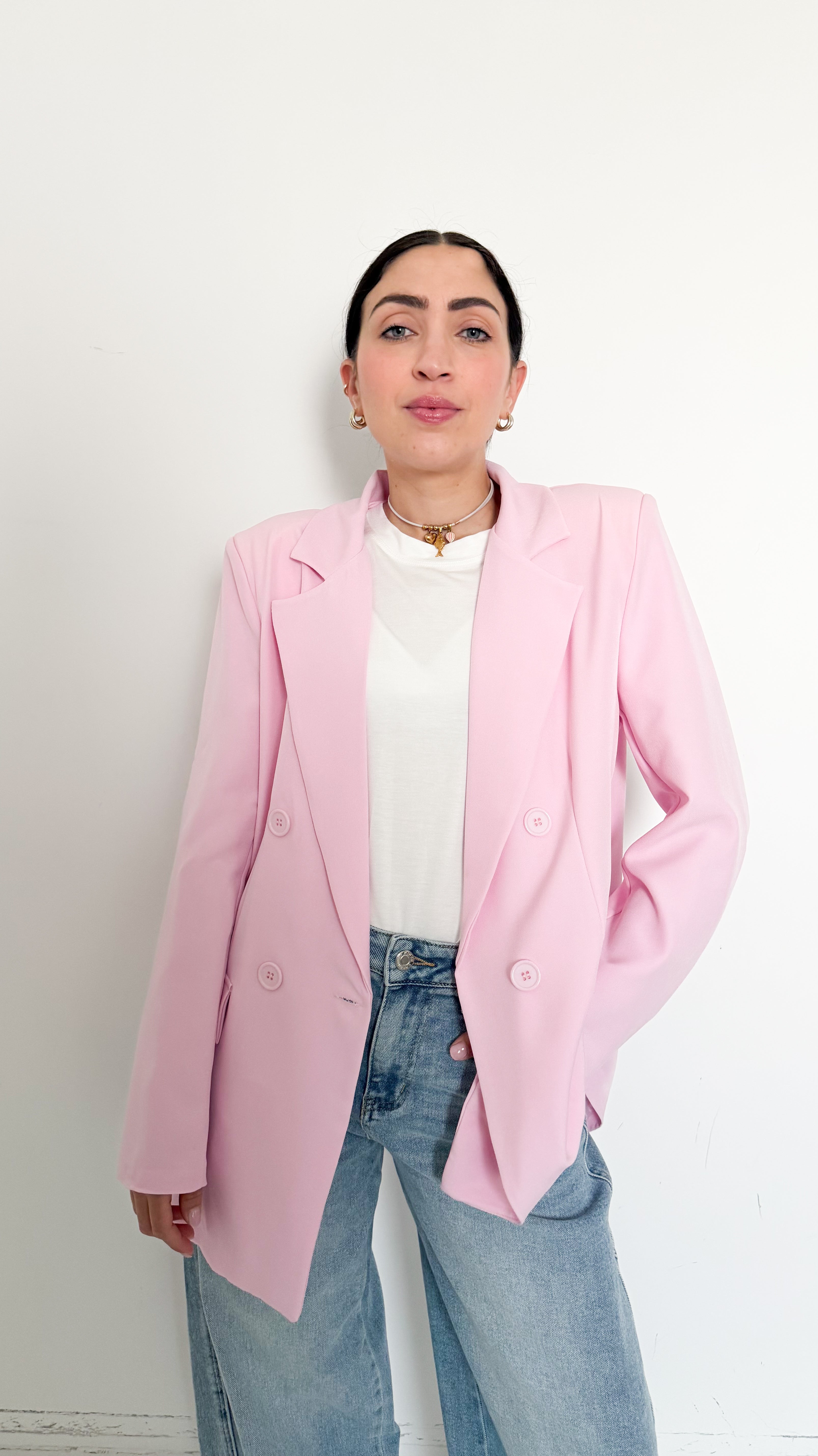 Blazer Basic Doppiopetto Rosa