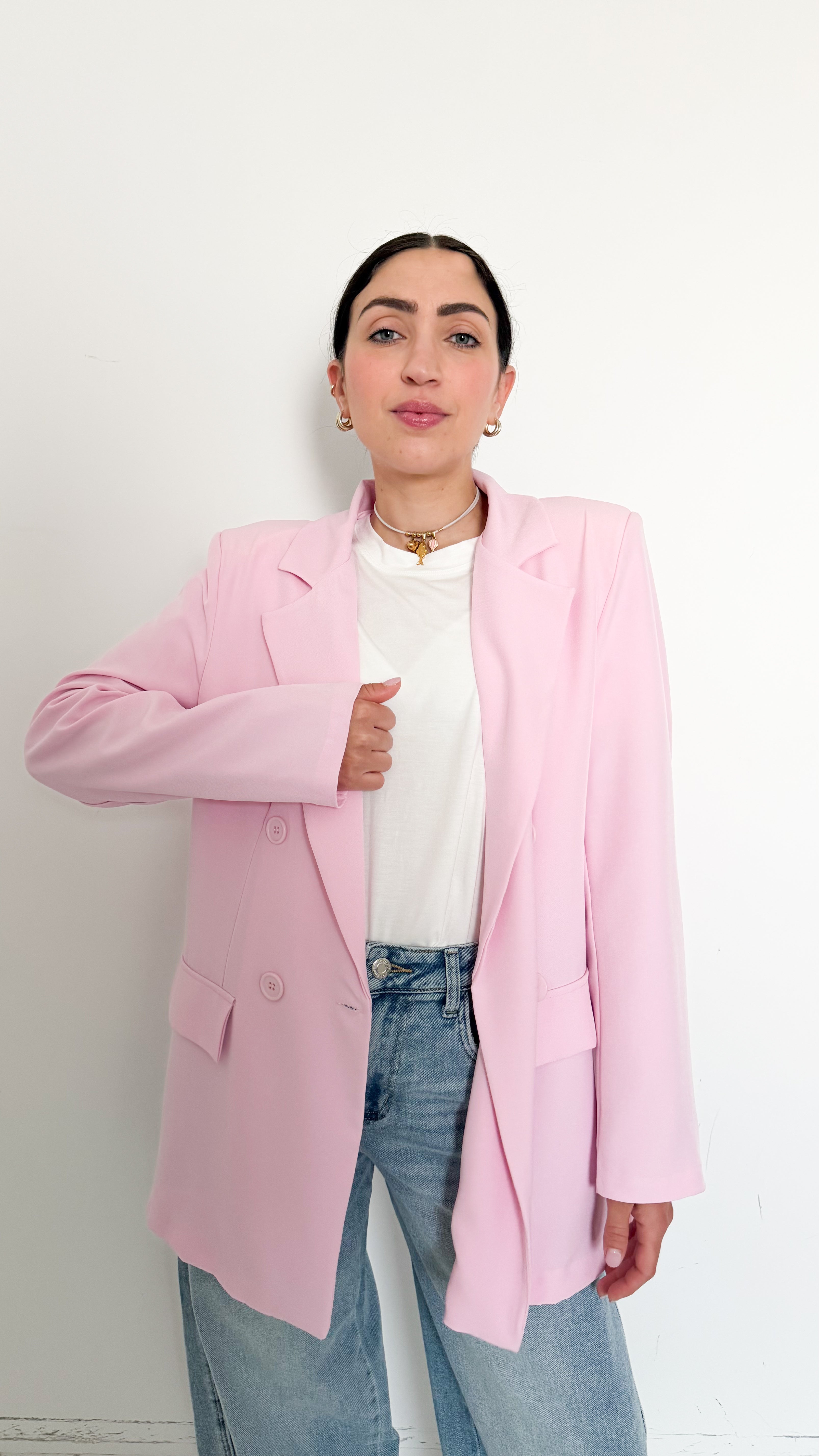 Blazer Basic Doppiopetto Rosa