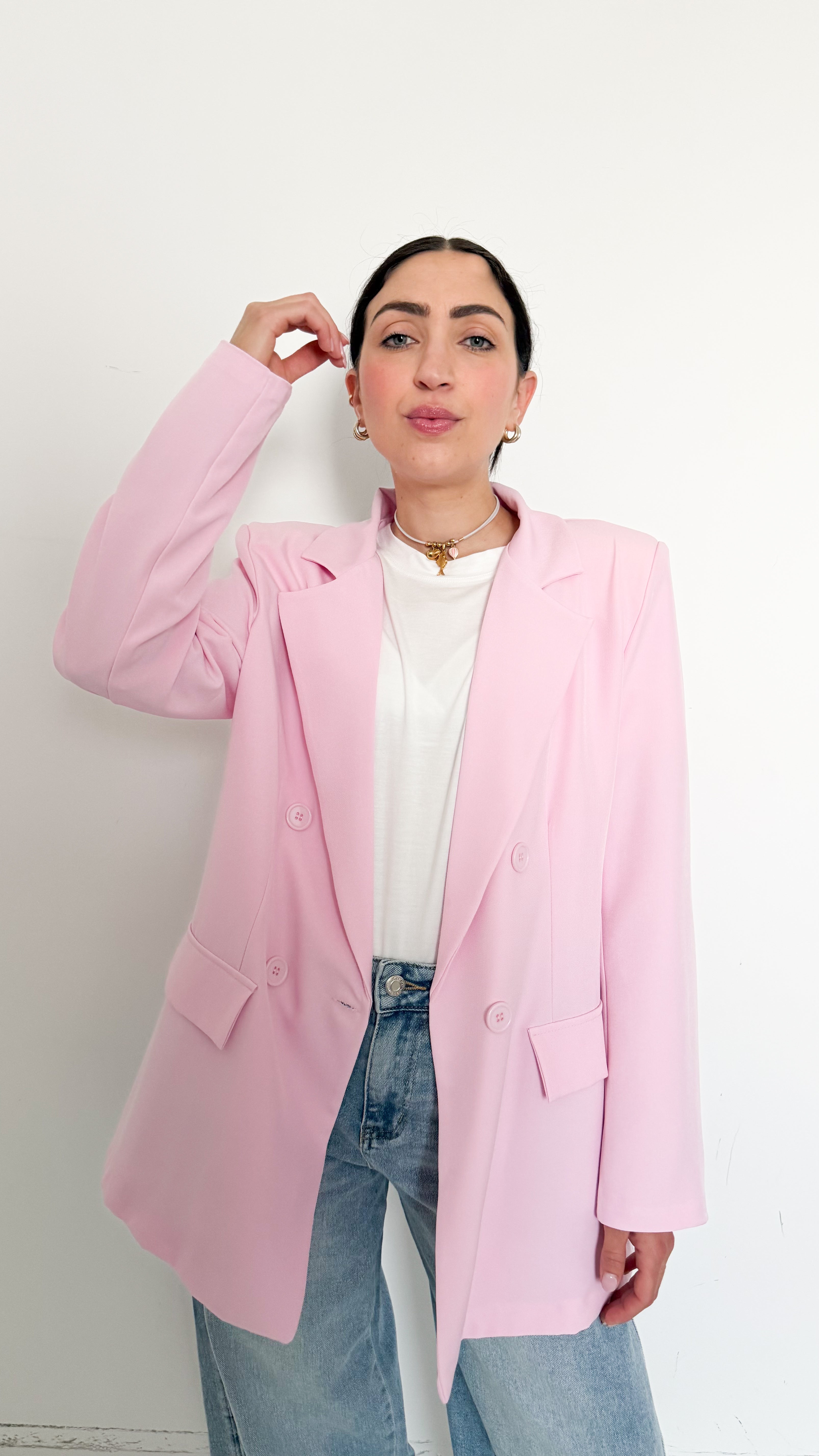 Blazer Basic Doppiopetto Rosa
