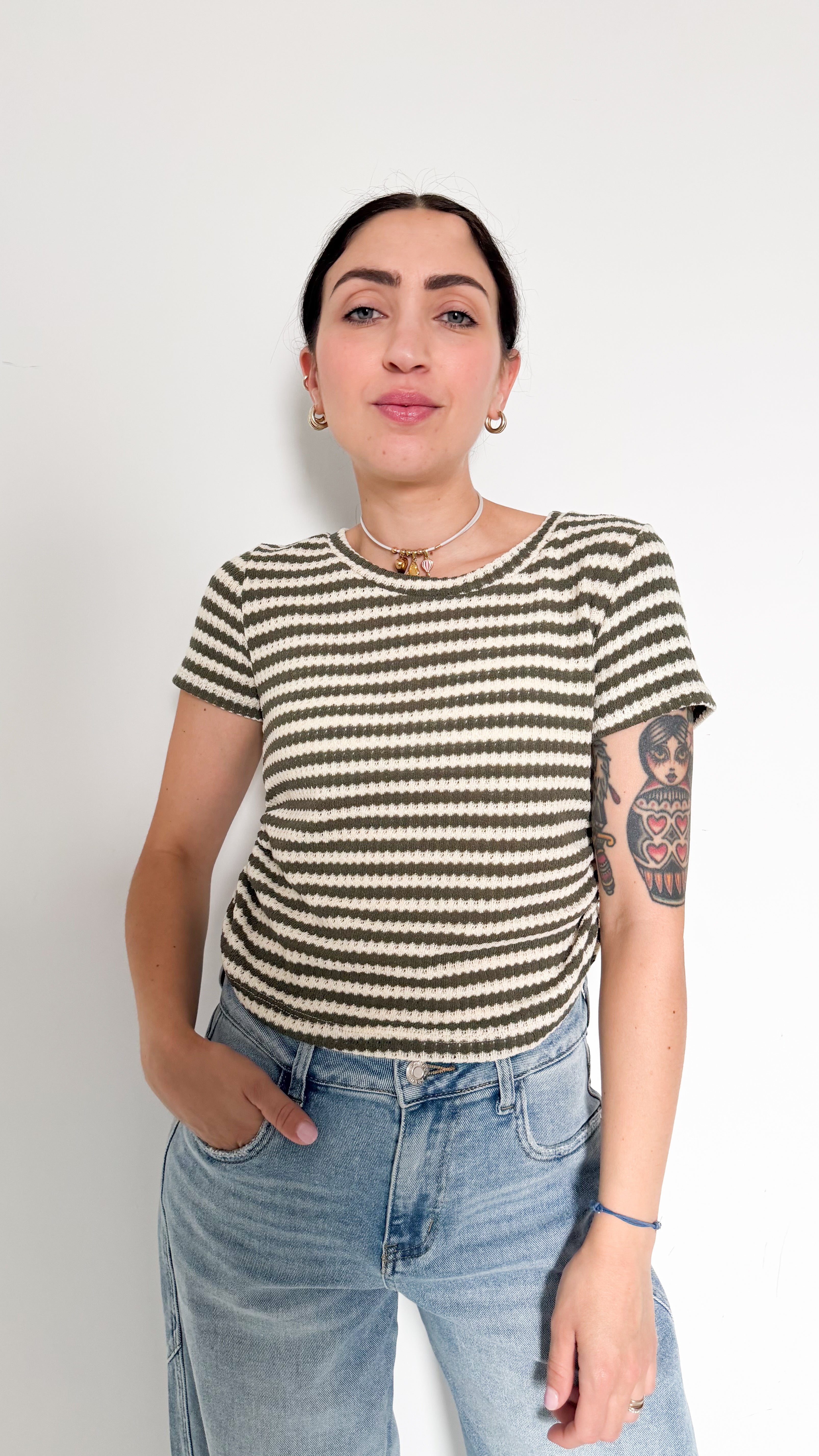 Maglia Verde A Righe