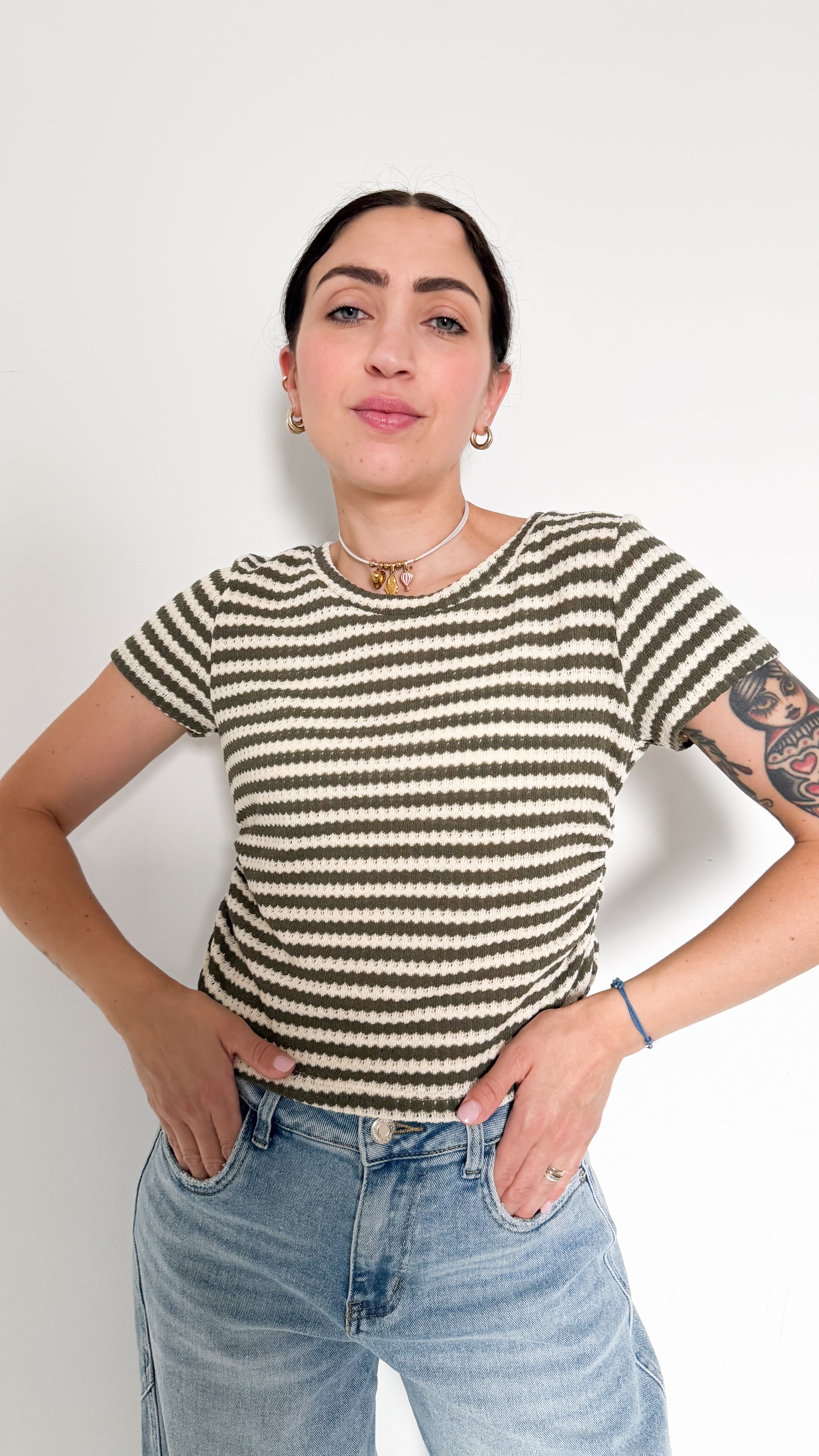 Maglia Verde A Righe