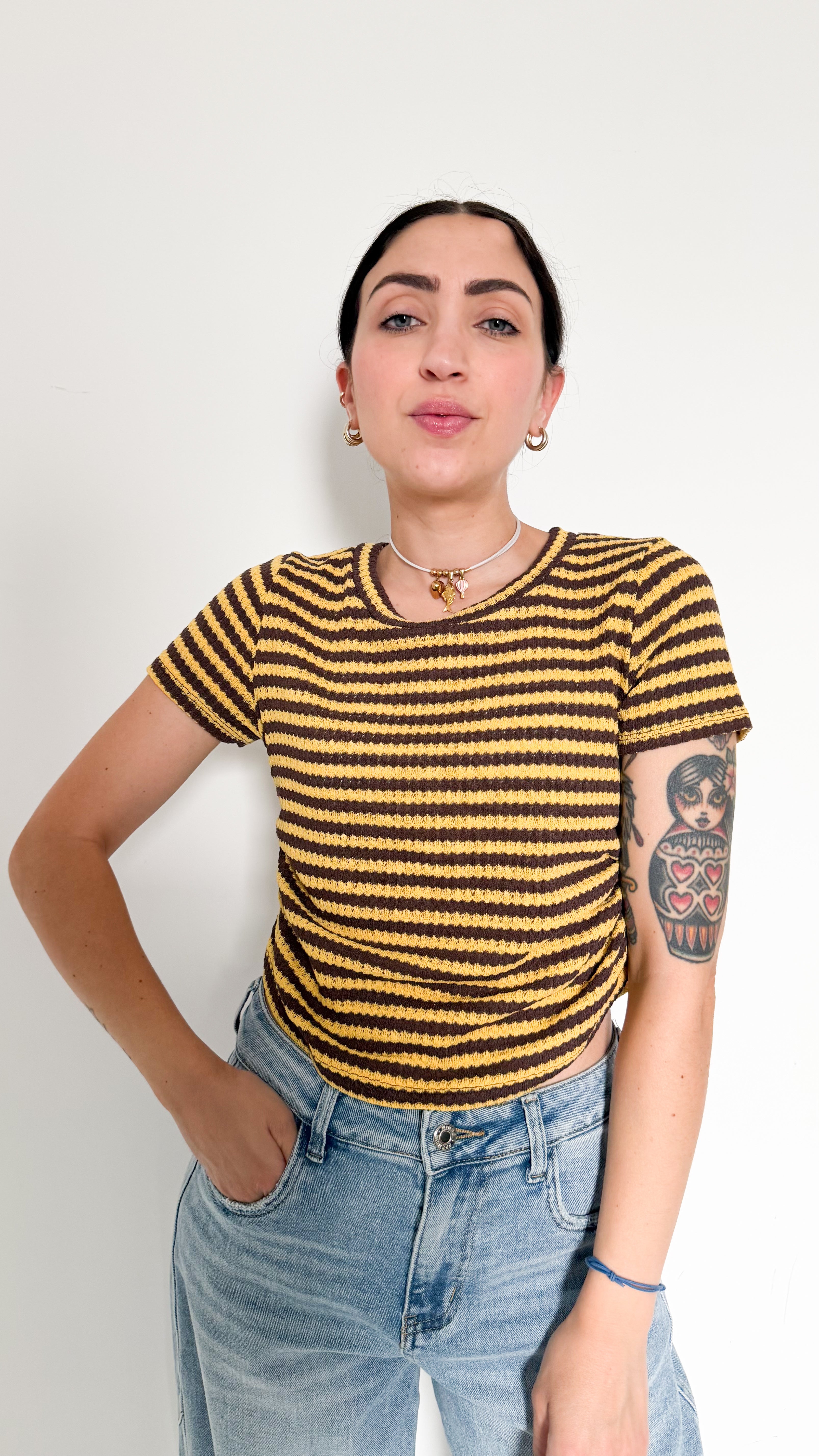 Maglia Marrone A Righe