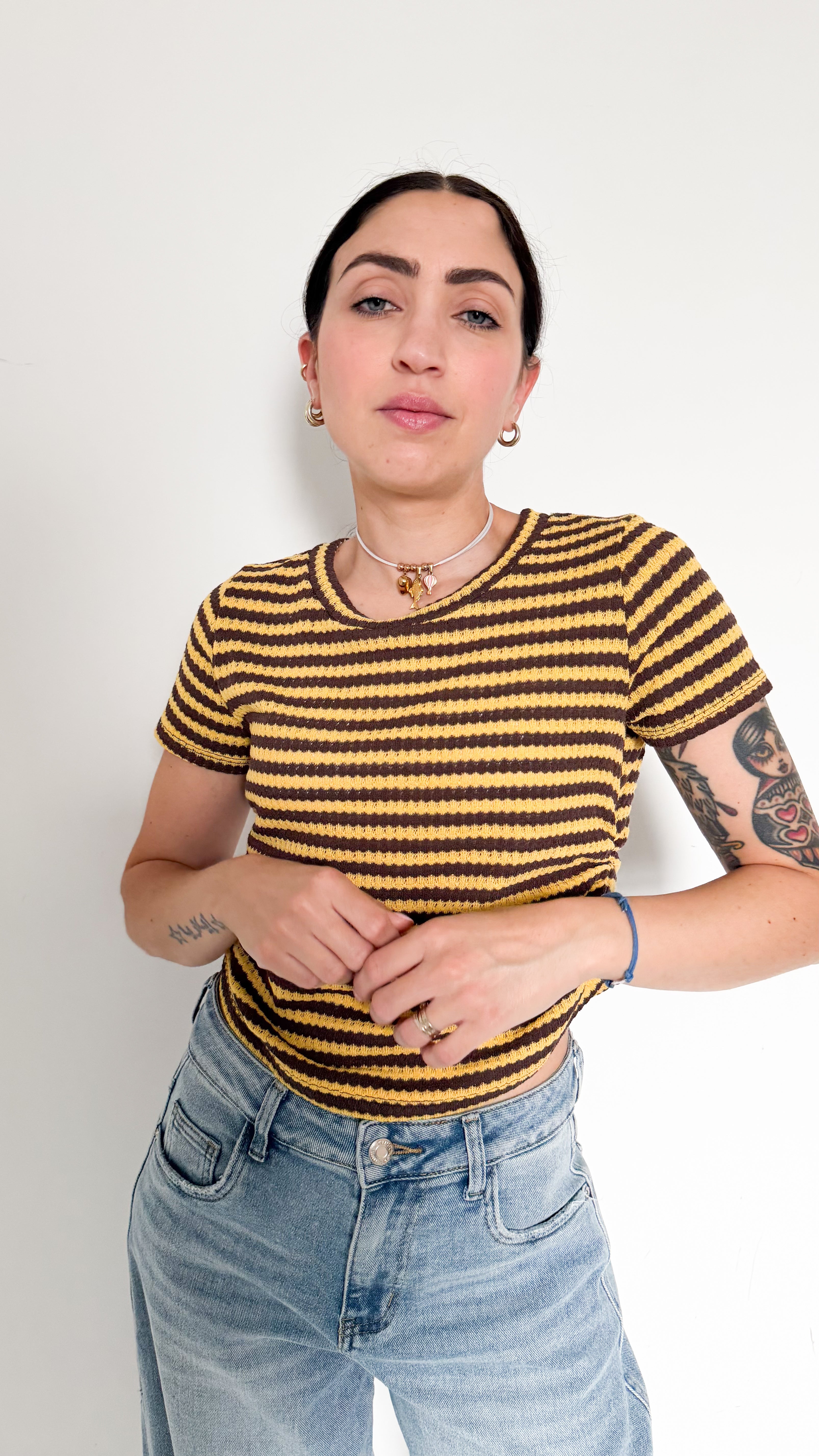 Maglia Marrone A Righe