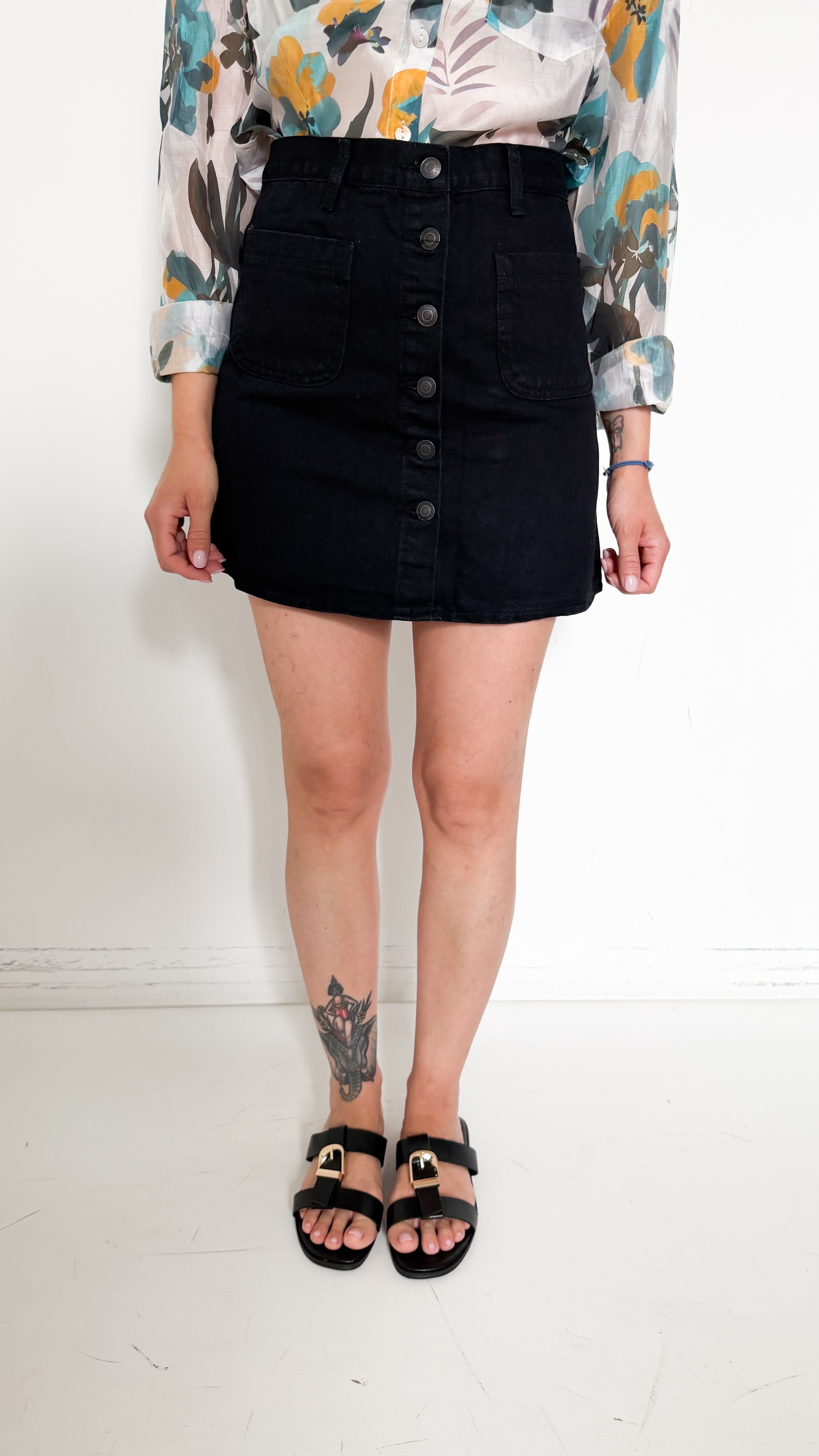 Gonna Nera In Denim